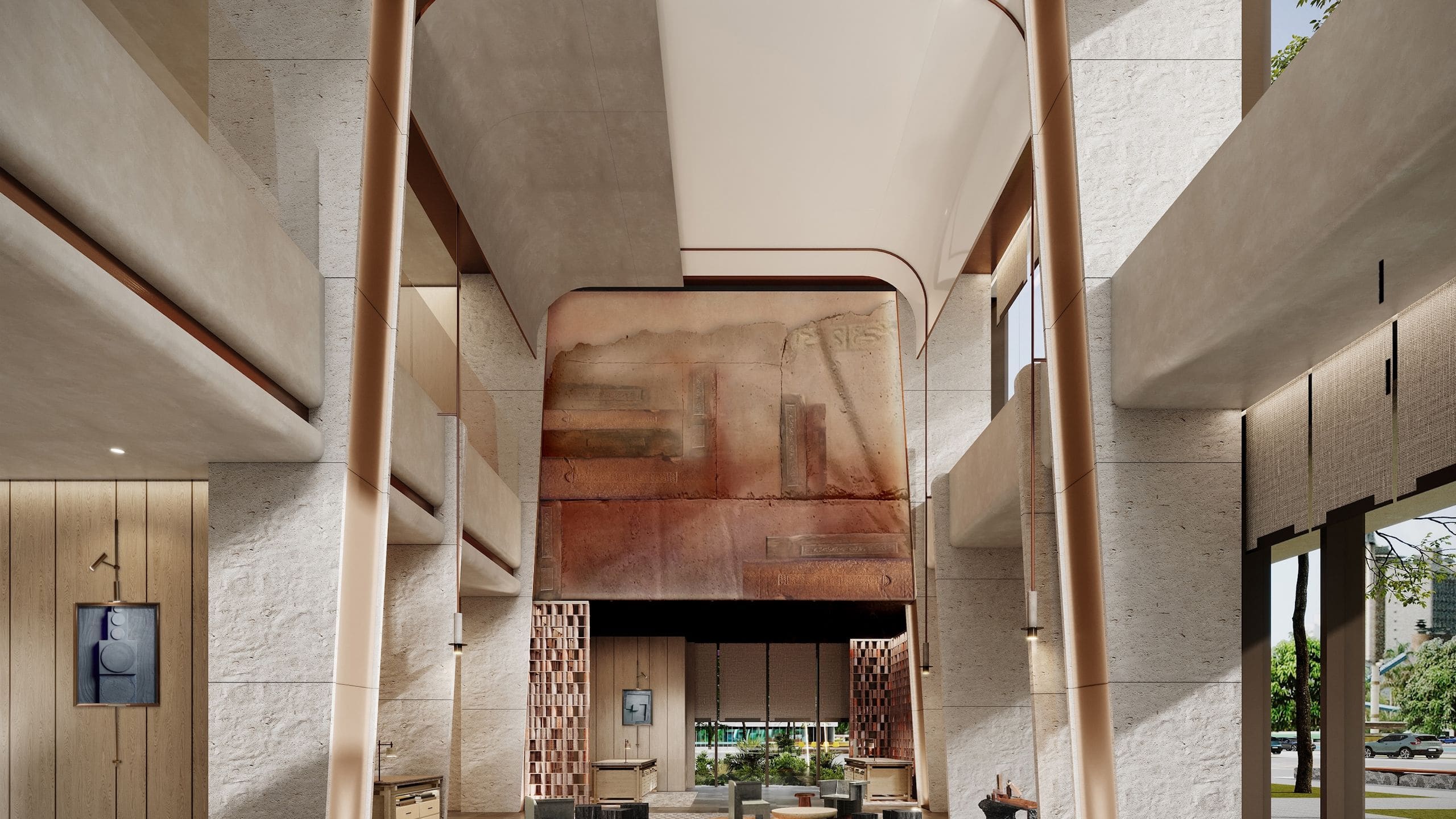 Suzhou Xiangcheng Hotel and Suites Rendering Yuan Tower Yuan Lobby