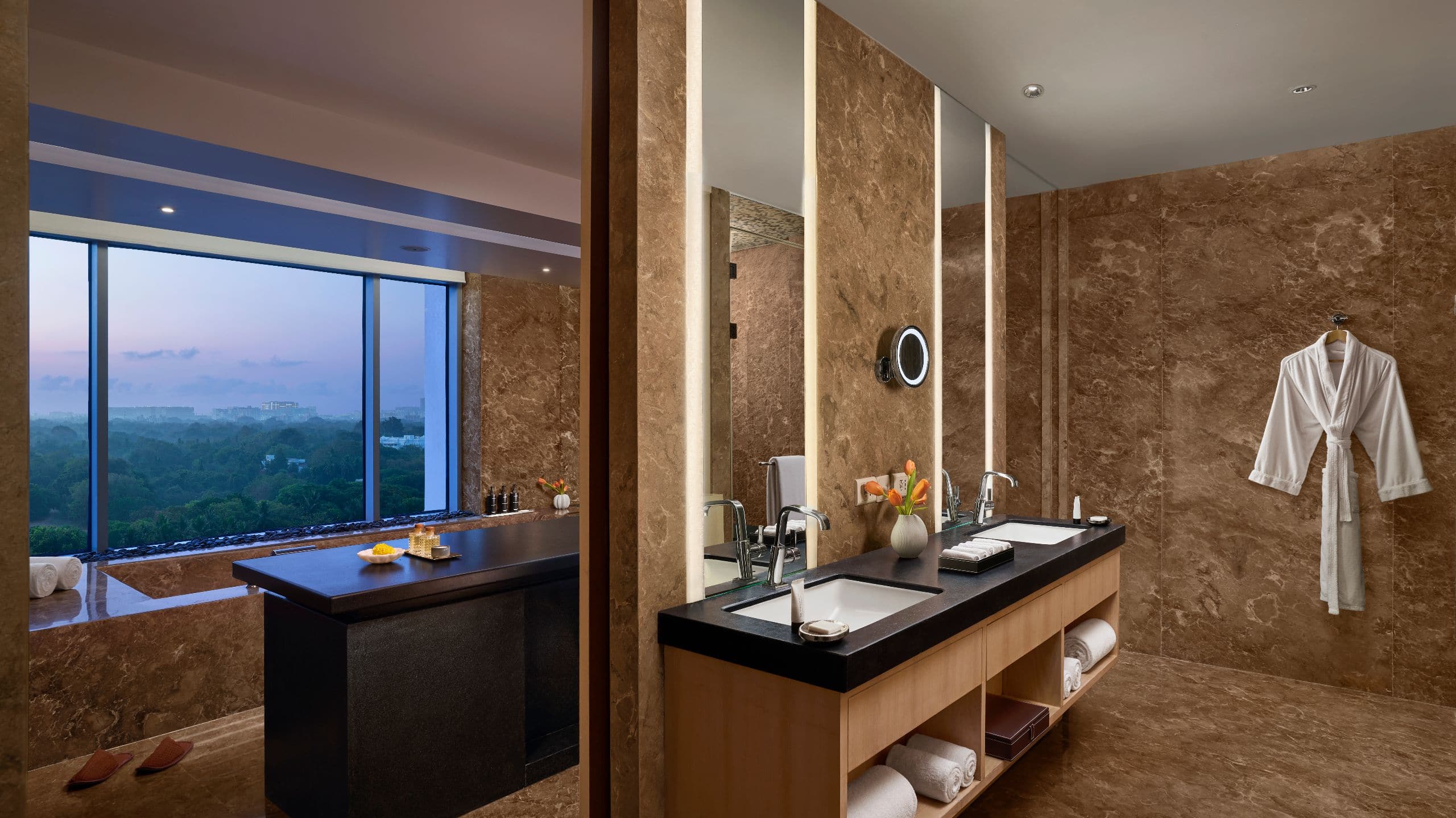 6 of 7 Park Hyatt Chennai Presidential Suite Bath Vanity Dusk View