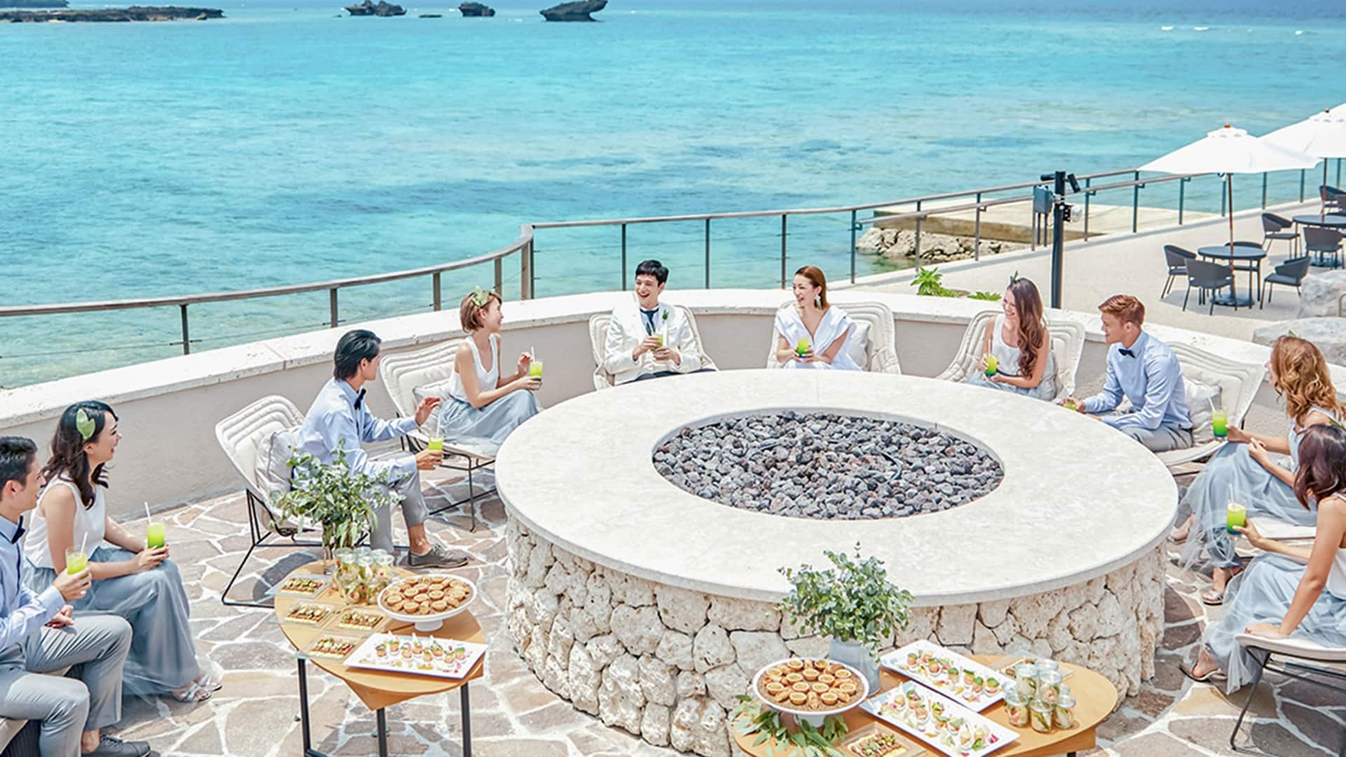 Hyatt Regency Seragaki Island, Okinawa Wedding Cocktail Party