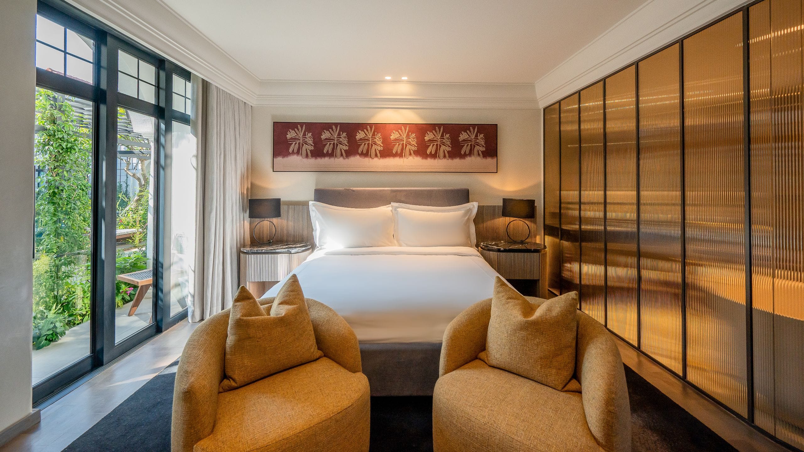 Park Hyatt Johannesburg Kind Bed With Pool View And Seating Area