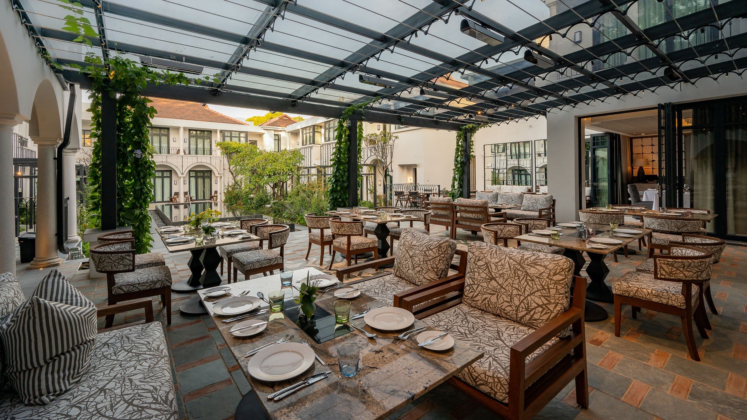 Park Hyatt Johannesburg Room 32 Terrace Setup Overlooking Pool