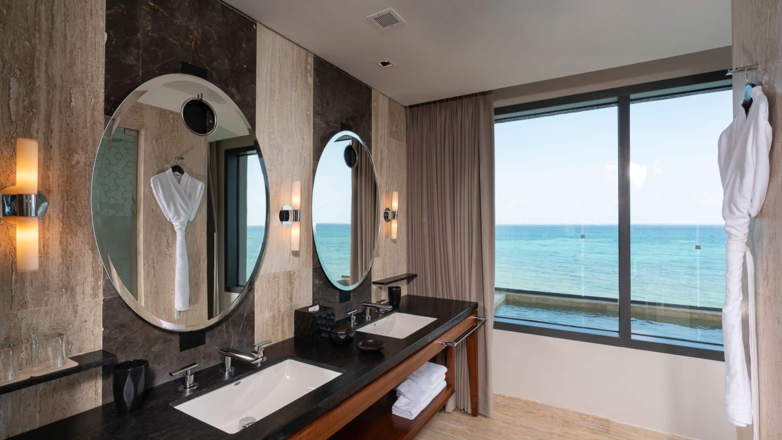 Hyatt Centric Playa del Carmen Panoramic Oceanfront Suite Beach House Bathroom