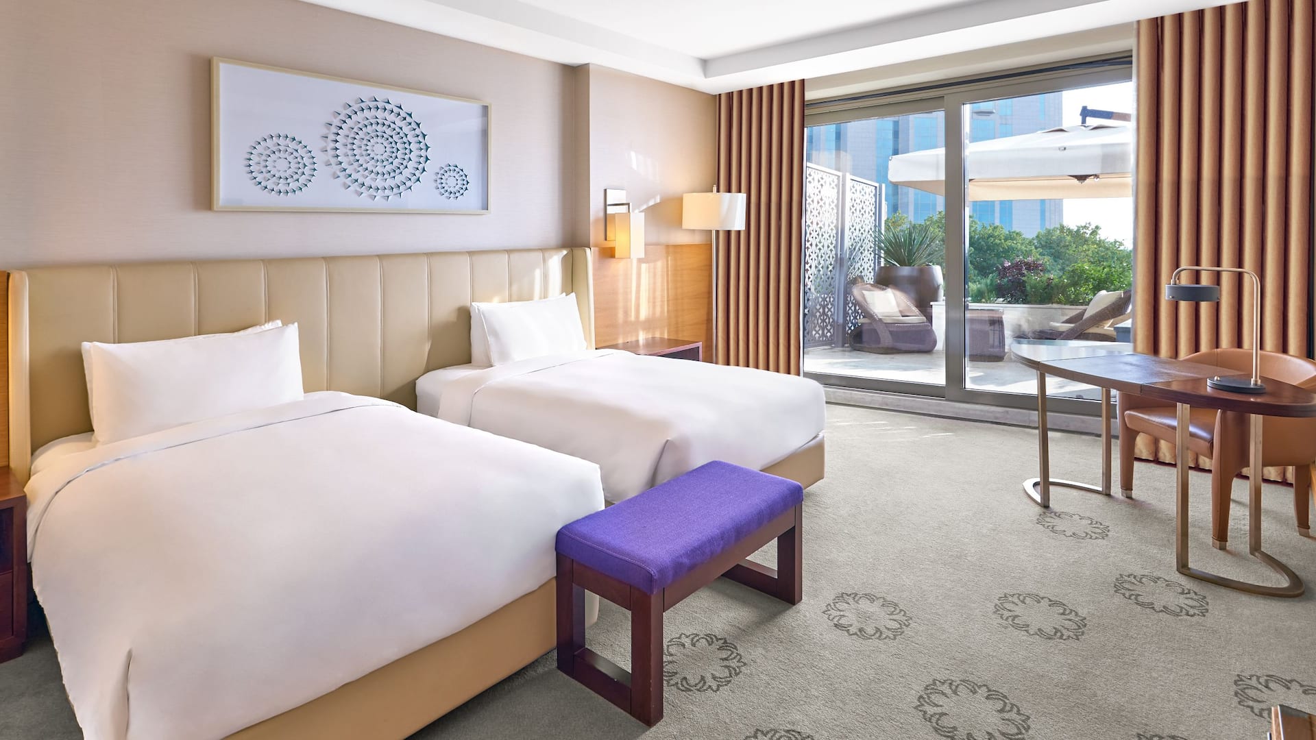 Hyatt Regency Tashkent Deluxe Terrace Twin Bedroom