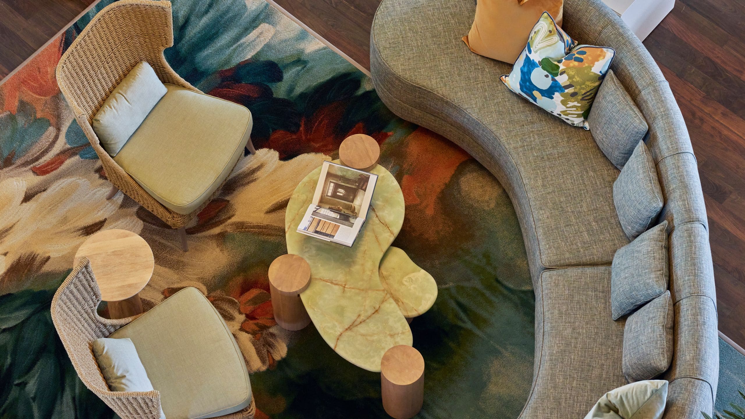 Hyatt Centric Delfina Santa Monica Lobby Seating Aerial View