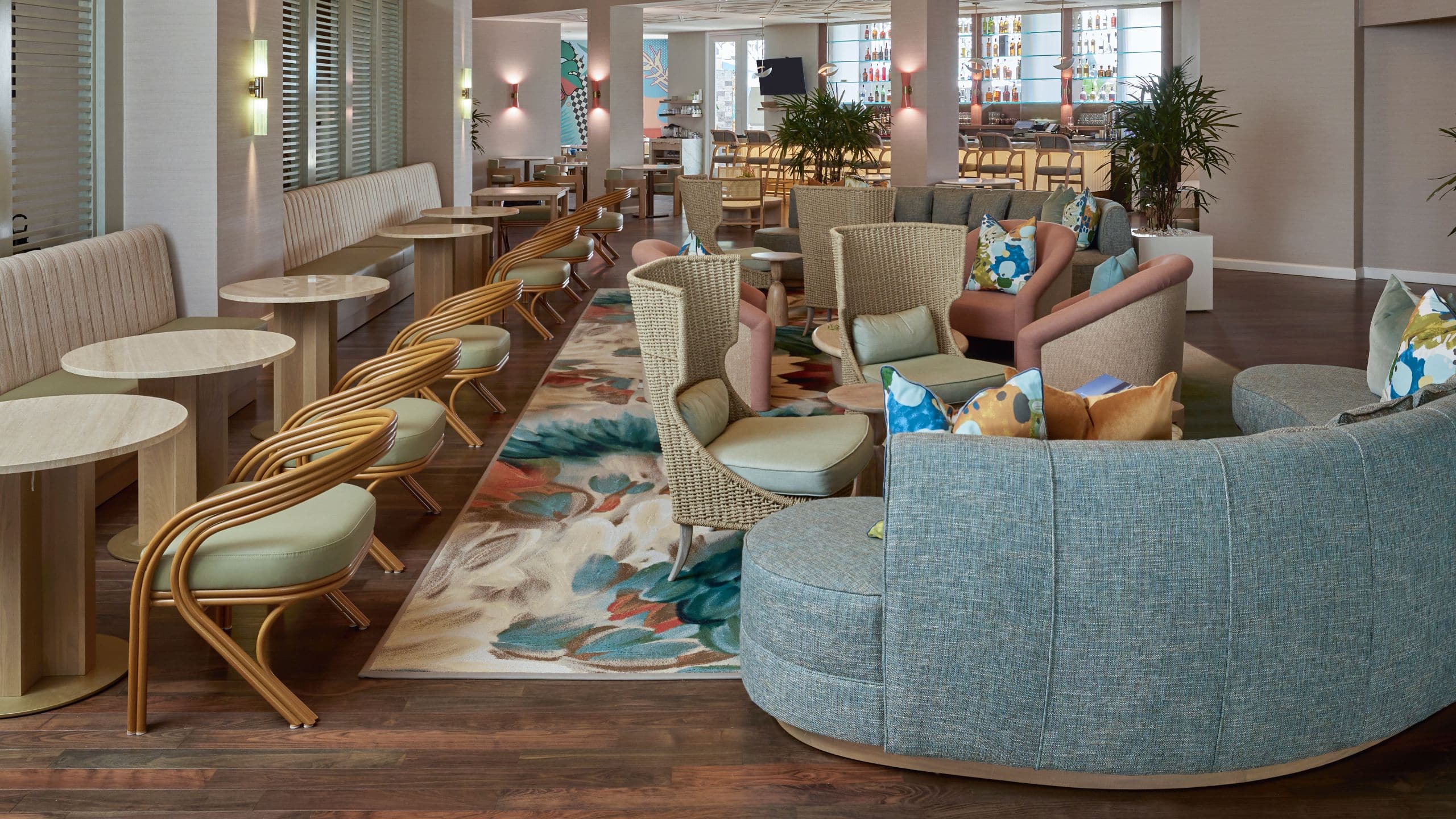 Hyatt Centric Delfina Santa Monica Lobby Seating Vertical View