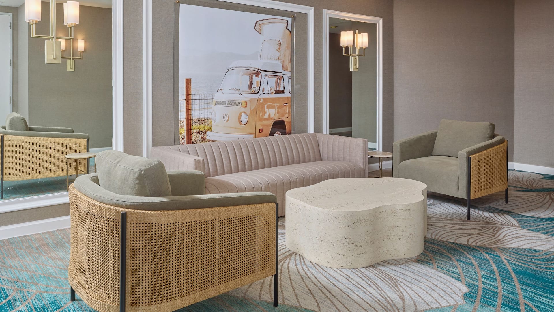 1 of 2 Hyatt Centric Delfina Santa Monica Prefunction Mezzanine Seating