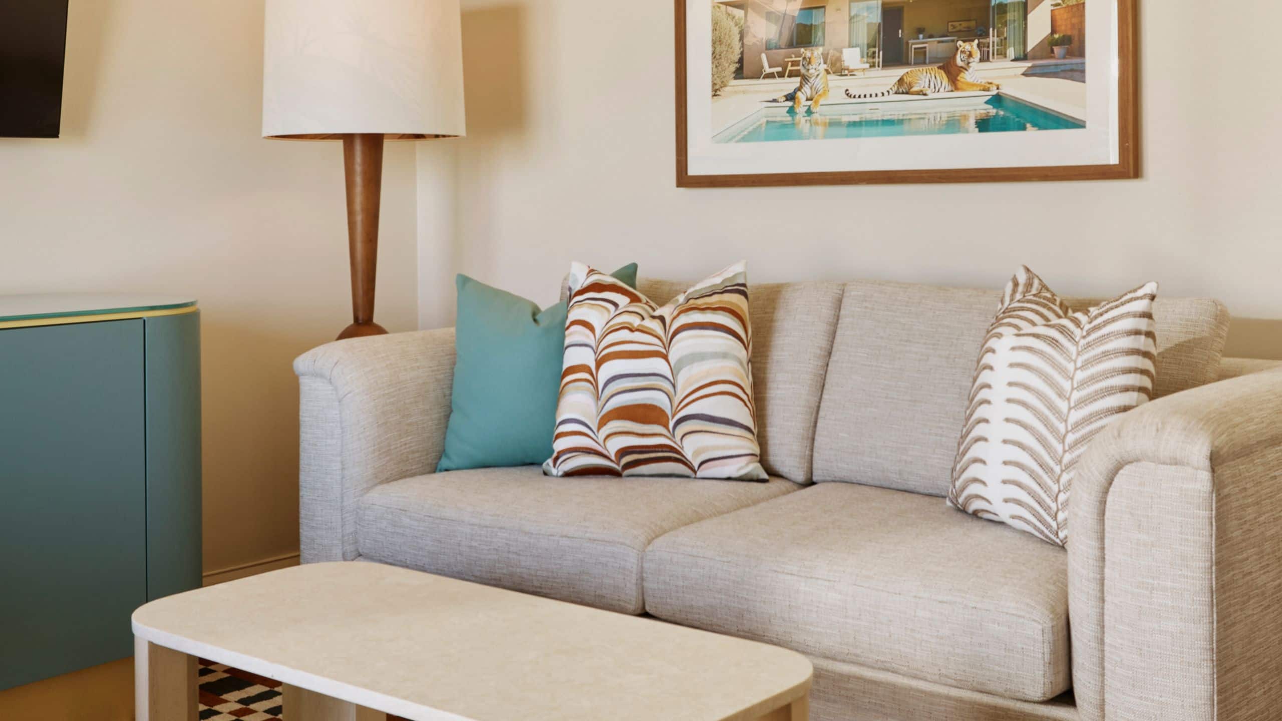 Hyatt Centric Delfina Santa Monica Sunset Suite Sitting Area Close Up