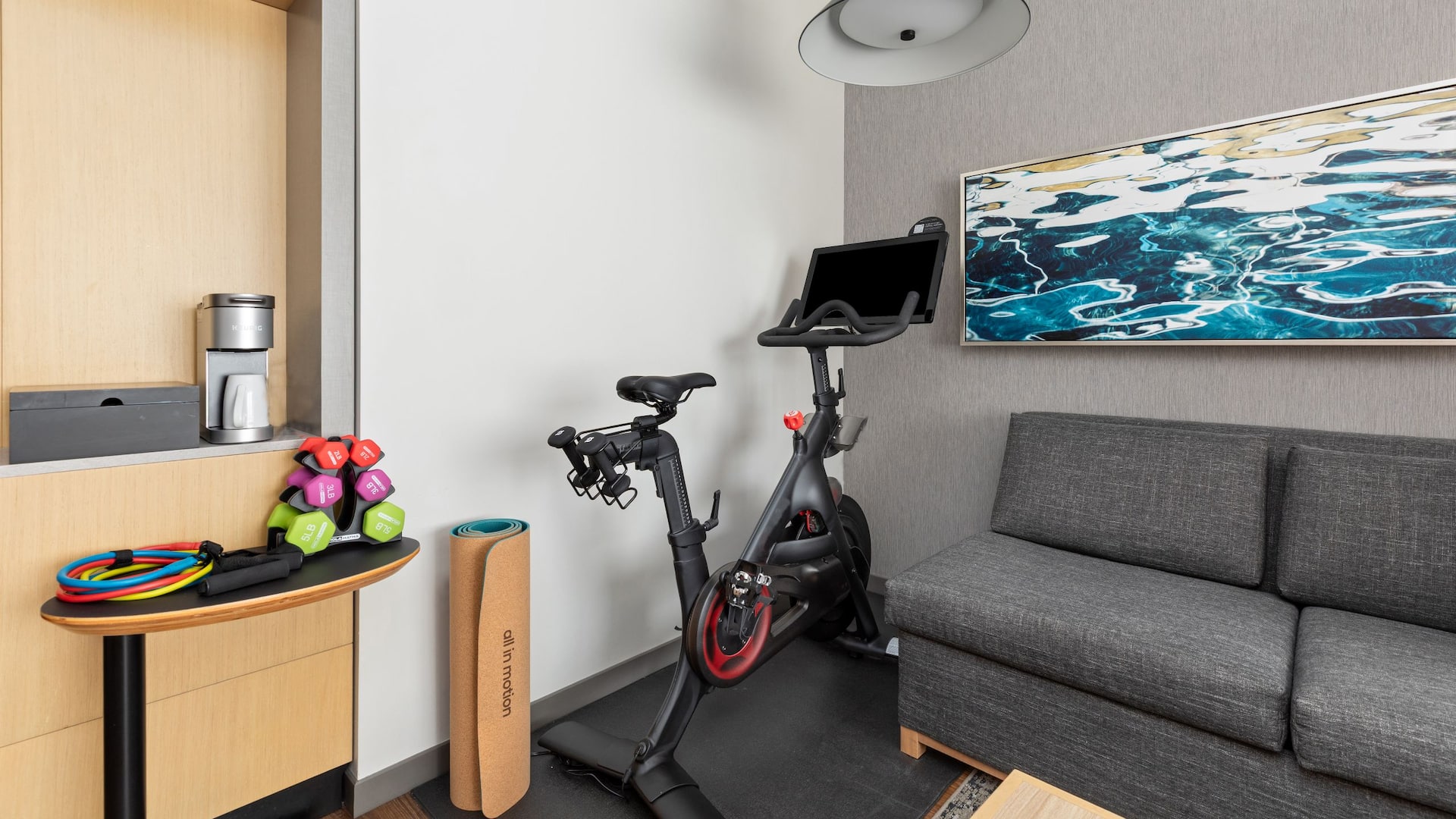 第 3，共 4 The Forester a Hyatt Place Hotel Stationary Bike Close Up