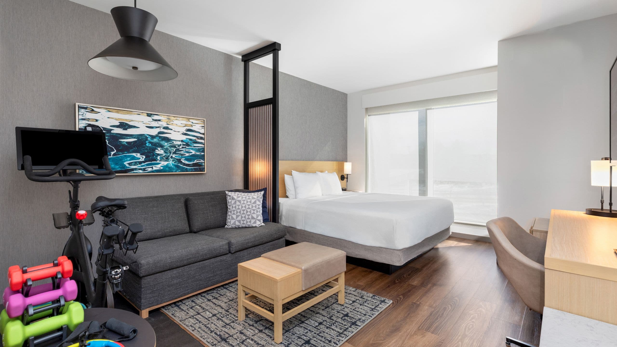 2 of 4 The Forester Hotel Stationary Bike Room From Entry