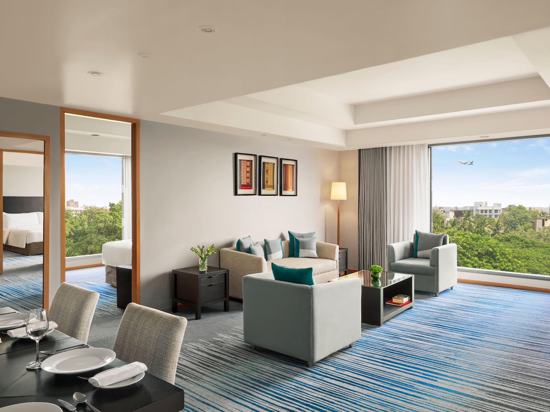 Grand Hyatt Mumbai Hotel & Residences Apartment Living Room with Patio