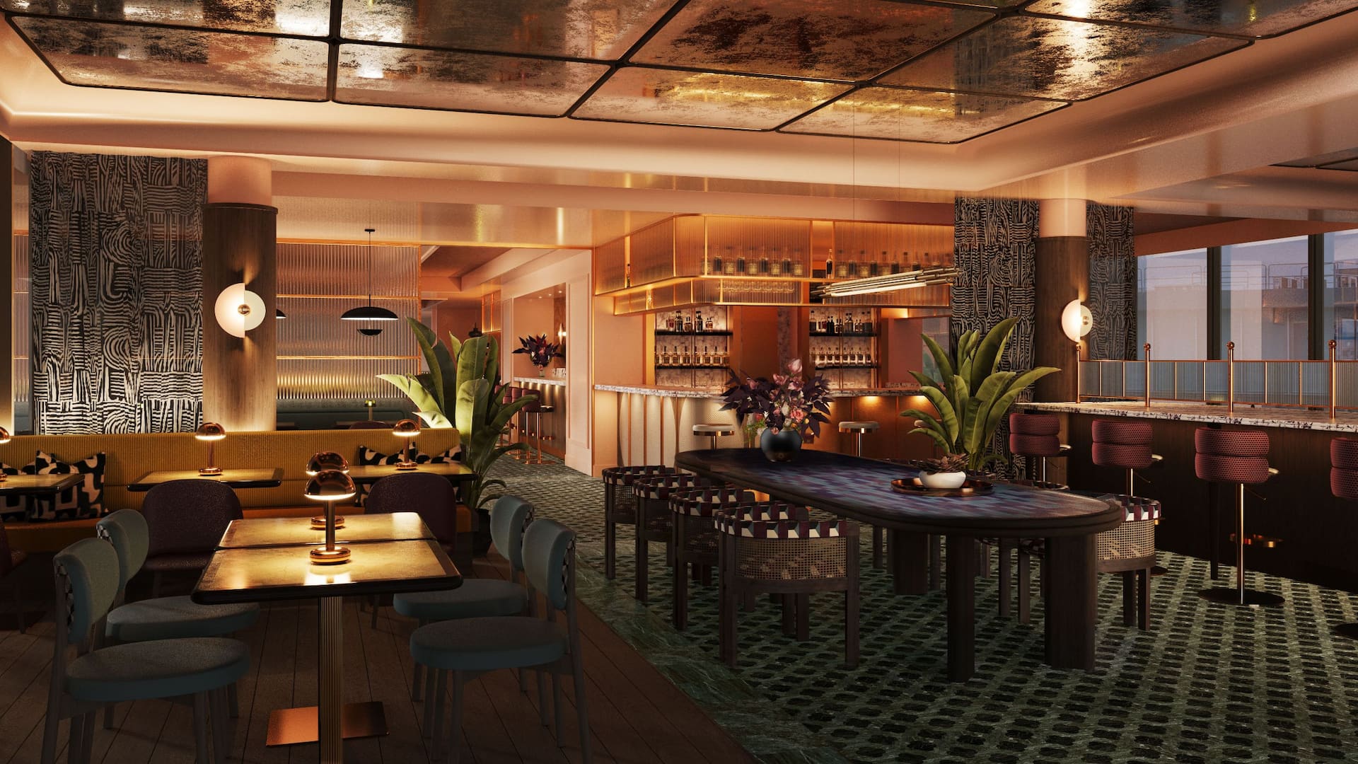 Hyatt Regency Rome Central American Bar Evening