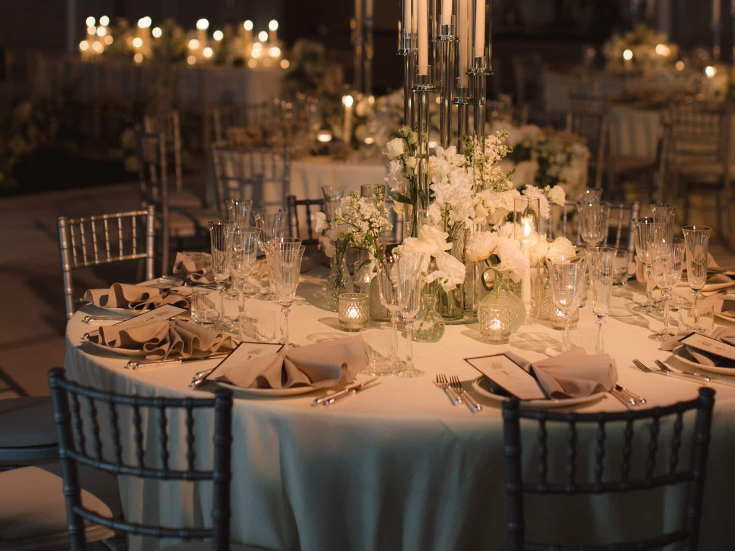 Park Hyatt London River Thames Wedding Round Table Set Up