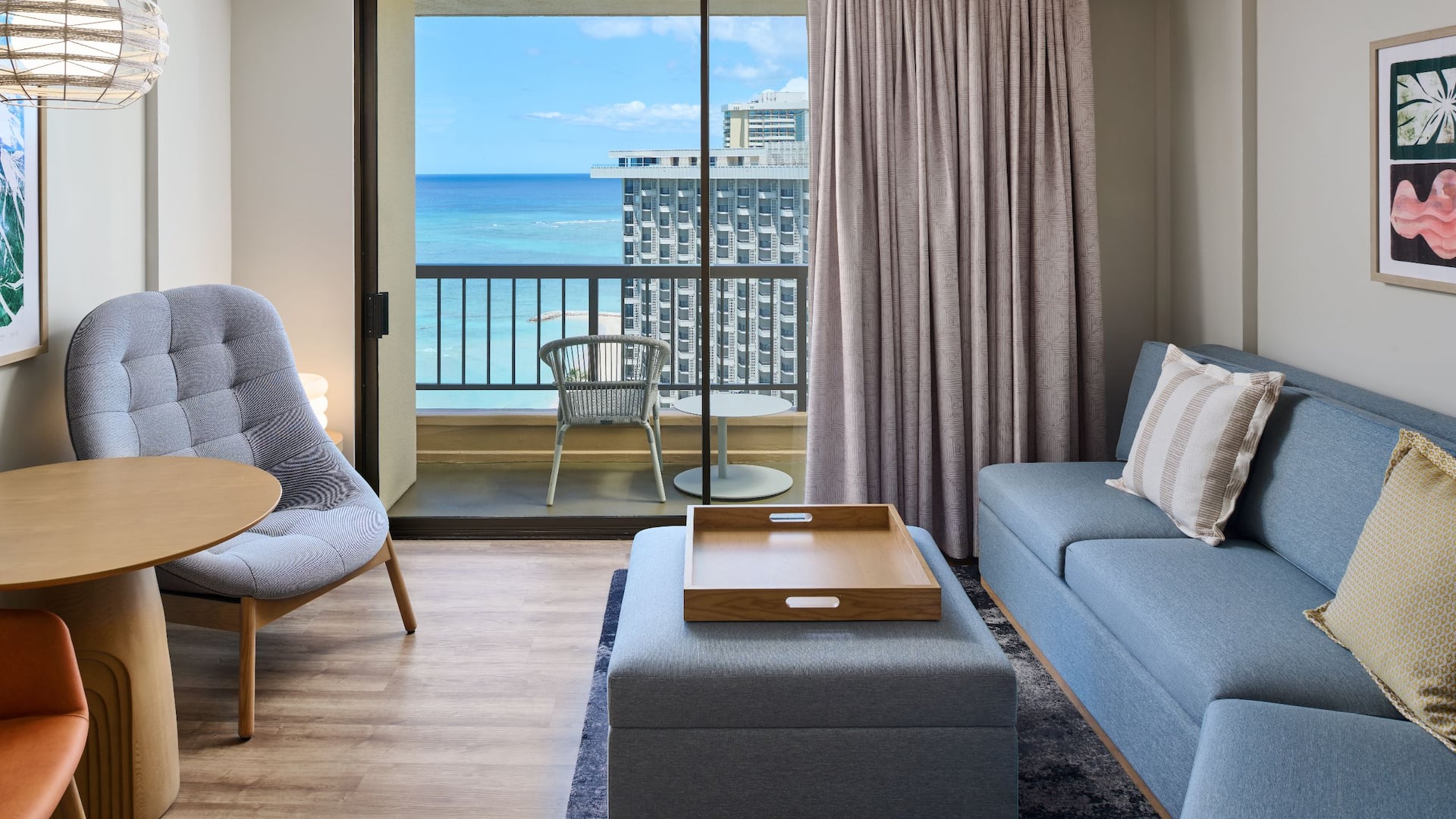 Hyatt Regency Waikiki Beach Resort and Spa One King Bed Ocean View Jr Suite Living