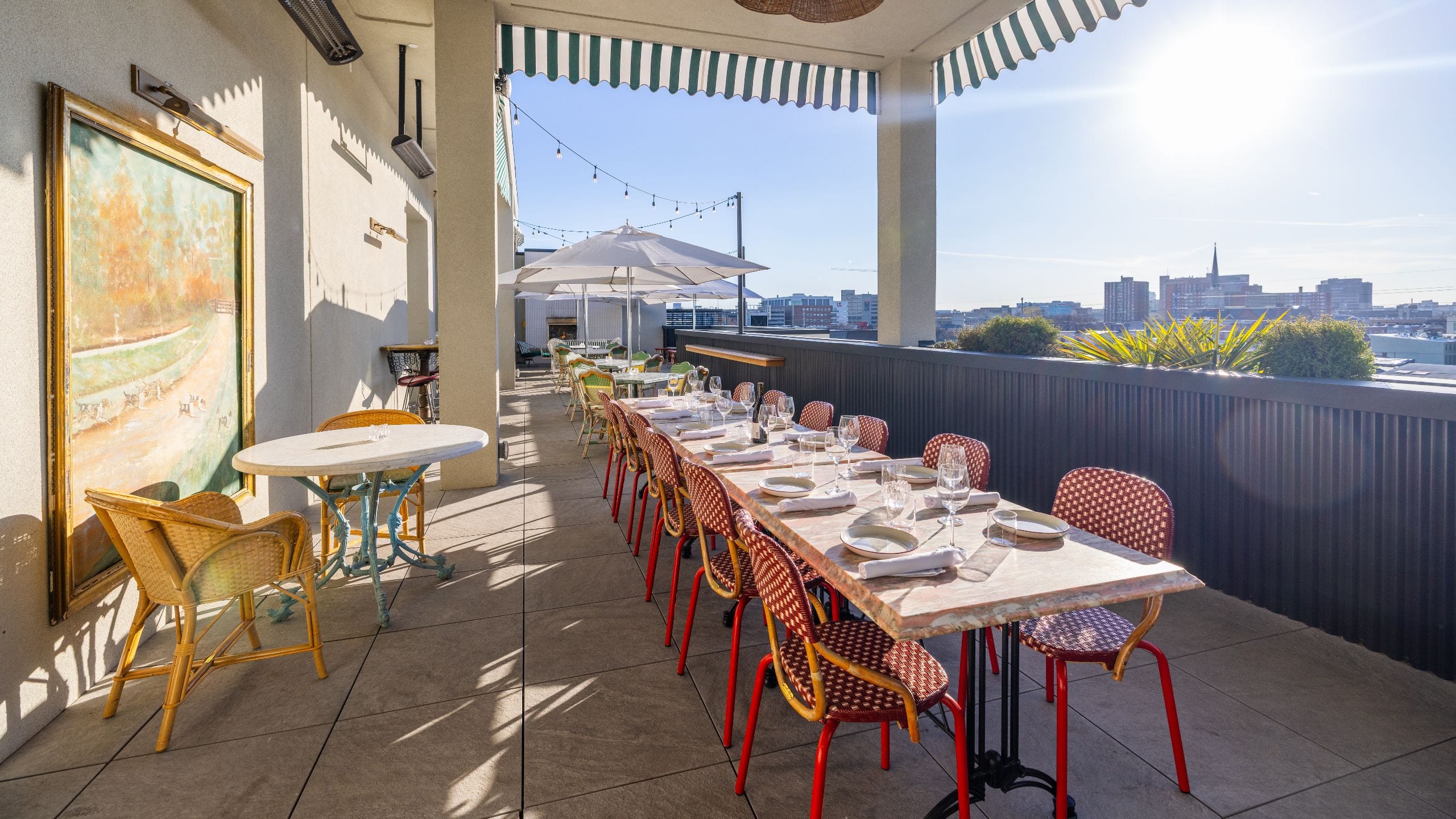 Hotel Genevieve, Bunkhouse Hotels Patio Event Set Up And View