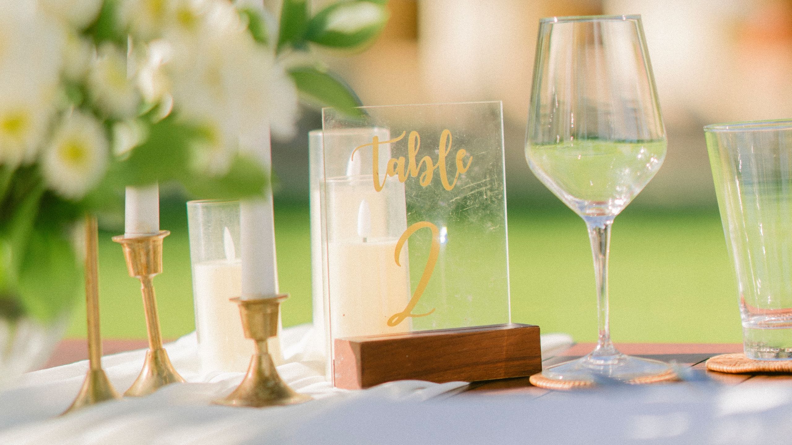 Alila Manggis Wedding Glasses On Table