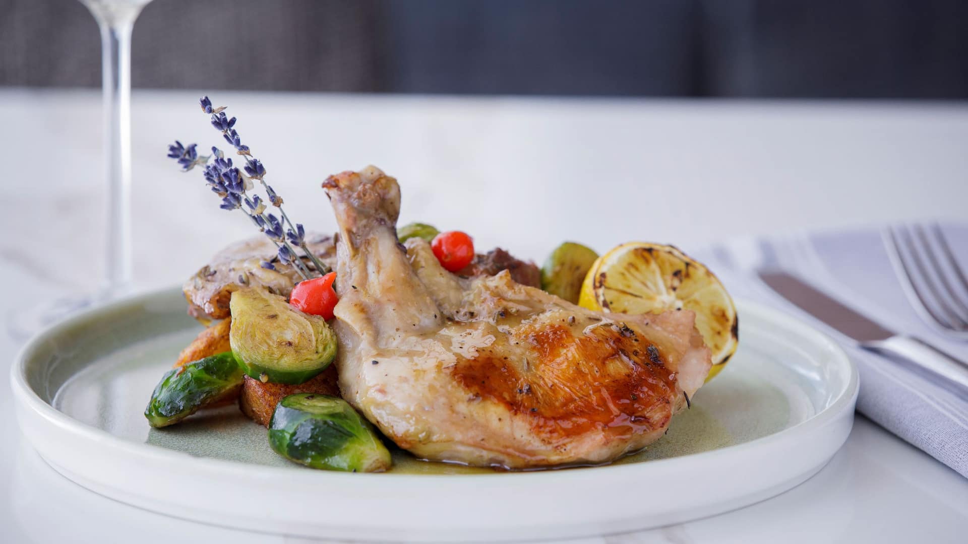 Hyatt Regency Jersey City on the Hudson Lavender Chicken