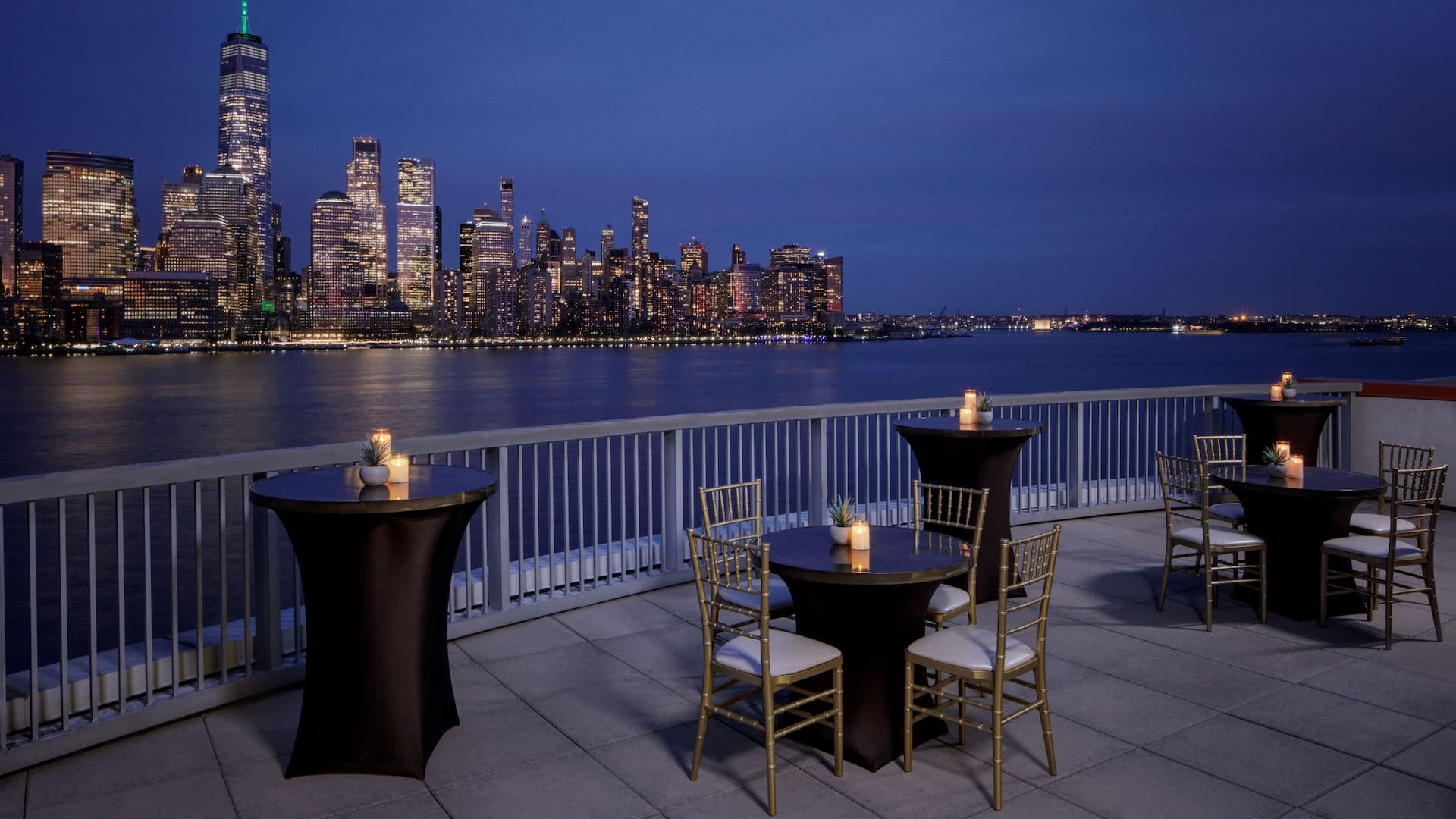Hyatt Regency Jersey City on the Hudson Manhattan Ballroom Terrace Social Setup