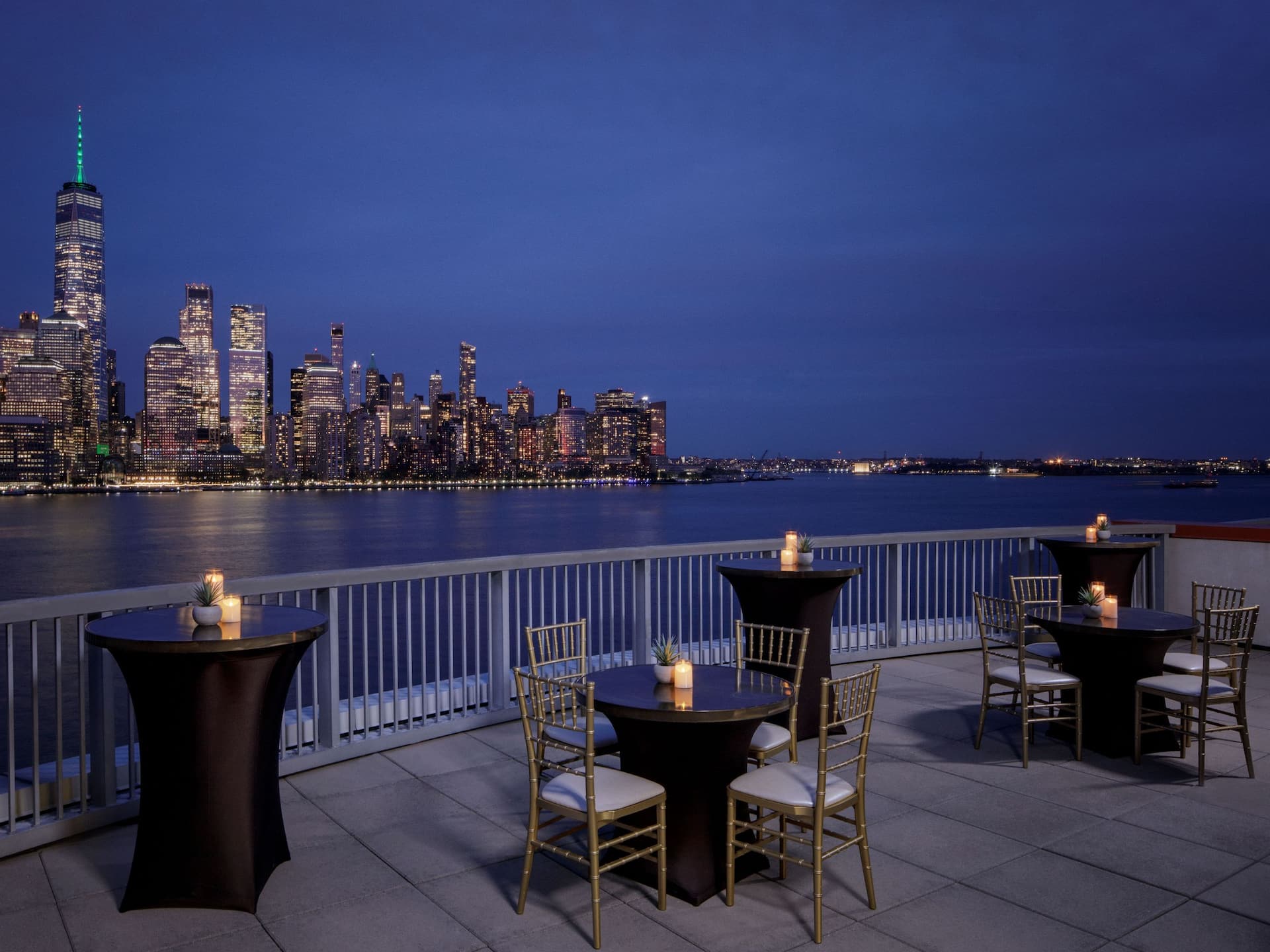 Hyatt Regency Jersey City on the Hudson Manhattan Ballroom Terrace Social Setup
