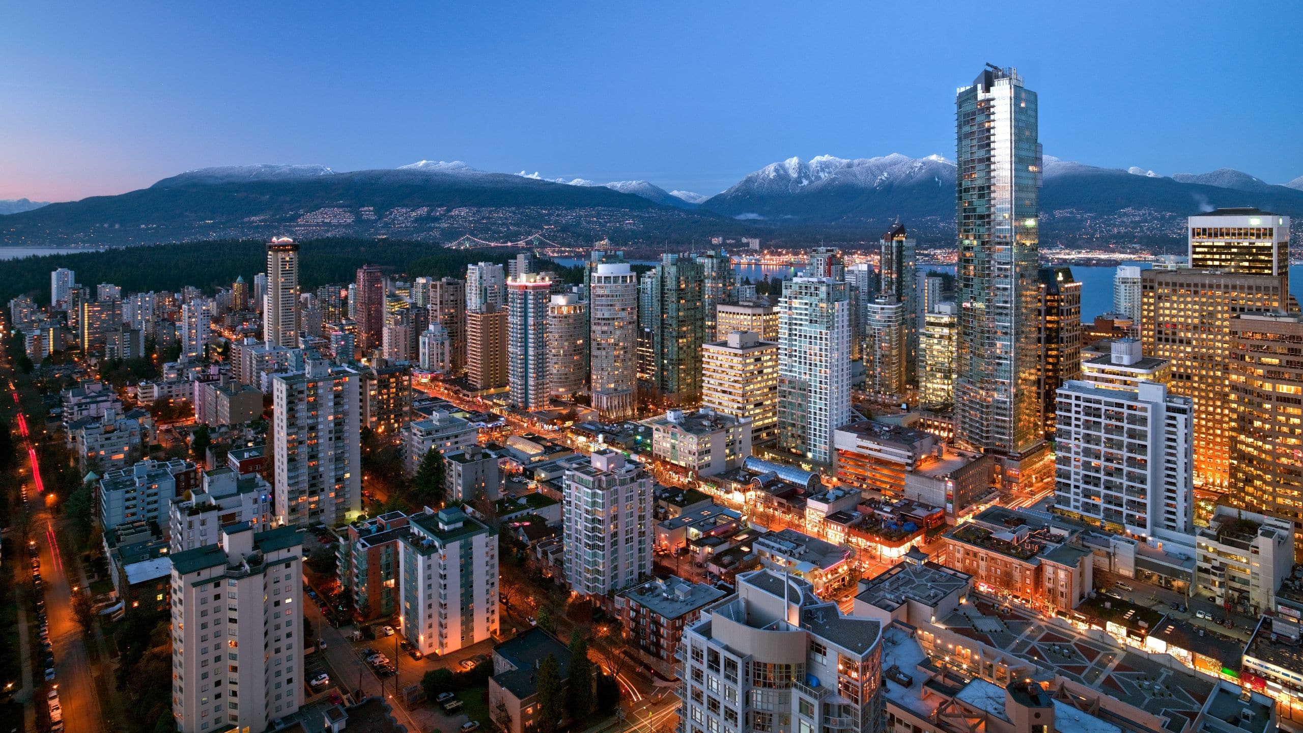 Hyatt Vancouver Downtown Alberni Night Skyline