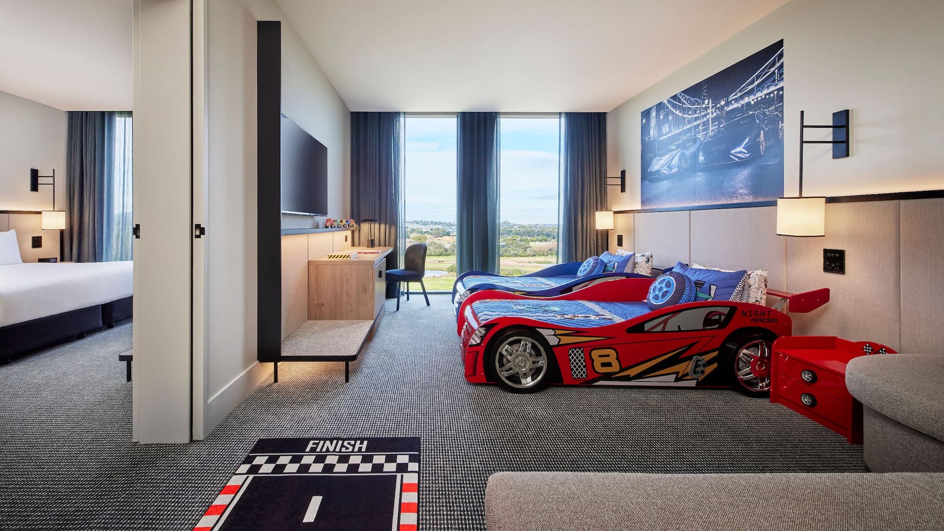 Hyatt Place Melbourne Caribbean Park Race Car Themed Guestroom