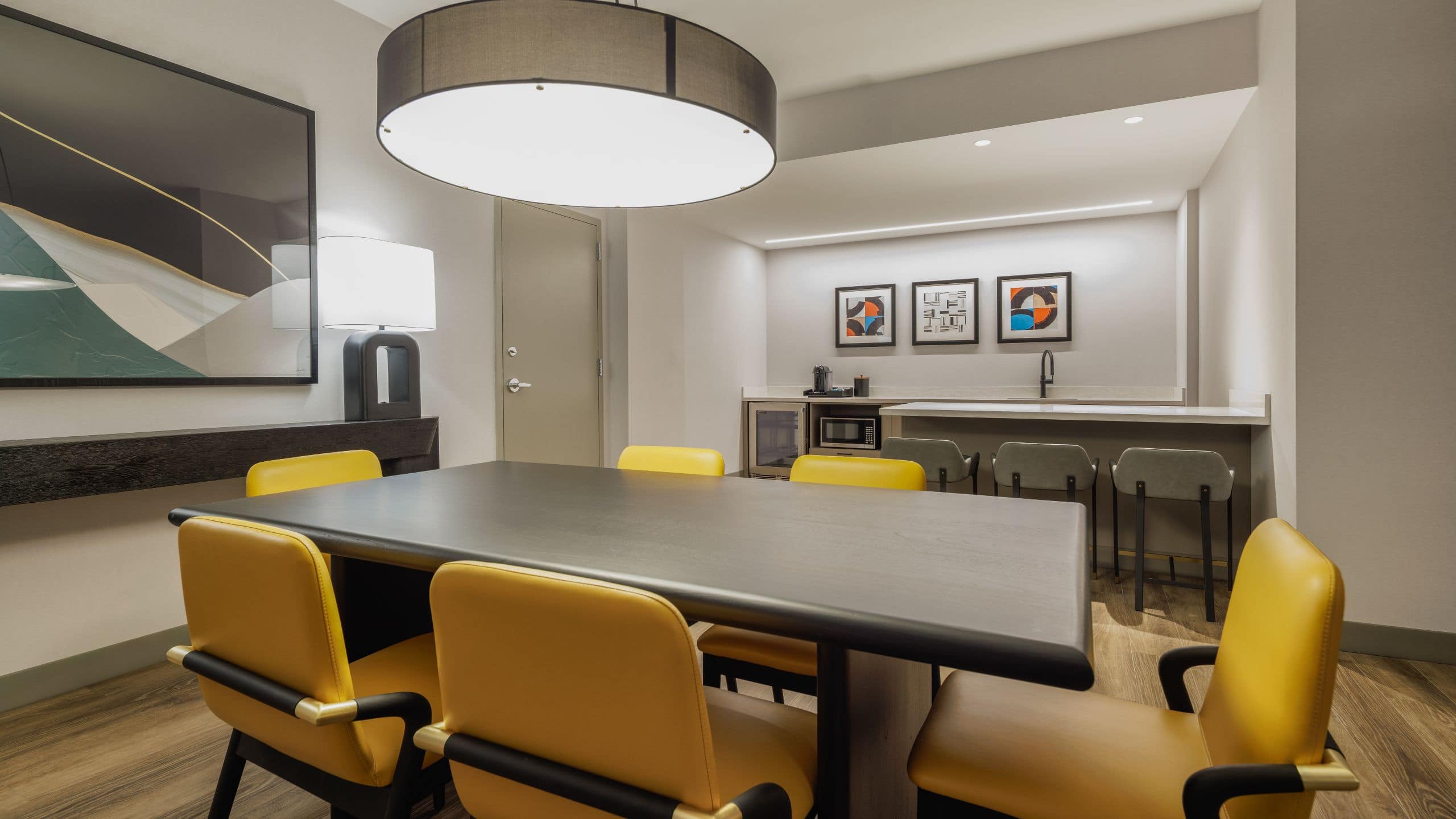 Hyatt Centric Chicago O’Hare Suite Dining Table And Wet Bar