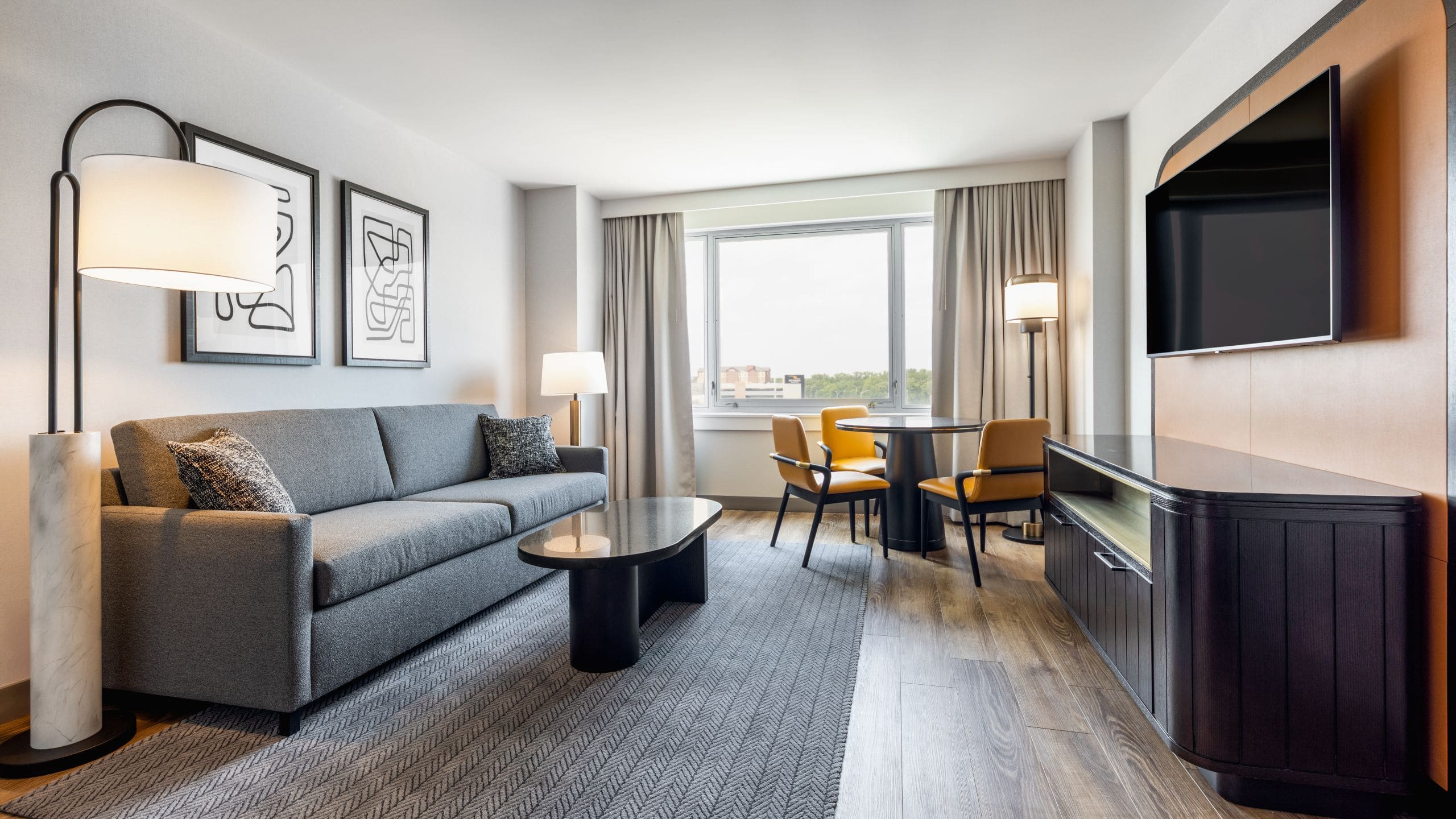 Hyatt Centric Chicago O’Hare Suite Sitting Room Area And View