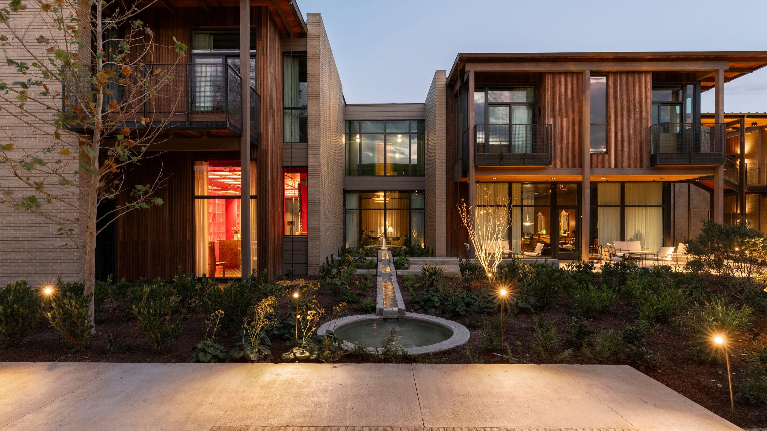 Hotel Saint Augustine, Bunkhouse Hotels Interior Courtyard Night