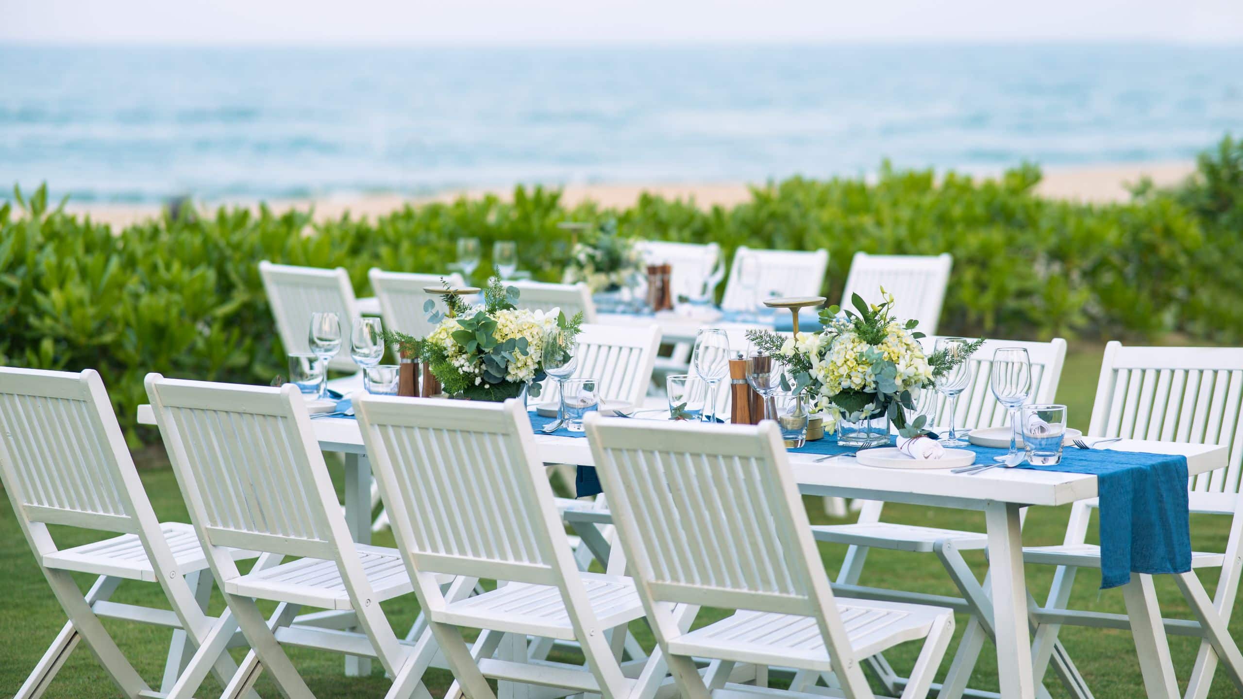 Hyatt Regency Danang Resort and Spa Beachfront Table Set Up Side Angle