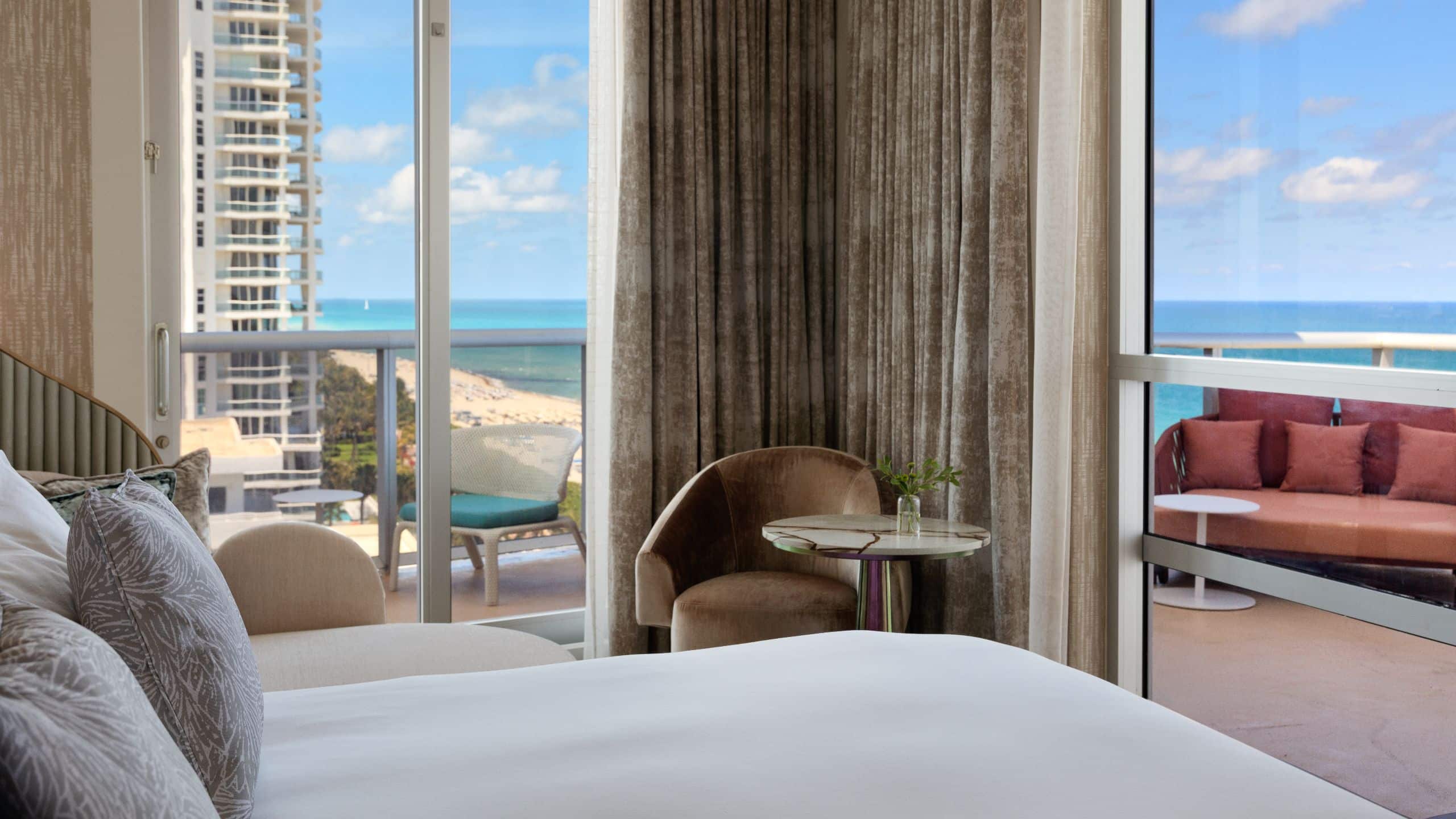 Andaz Miami Beach Panoramic Oceanview Terrace Bedroom