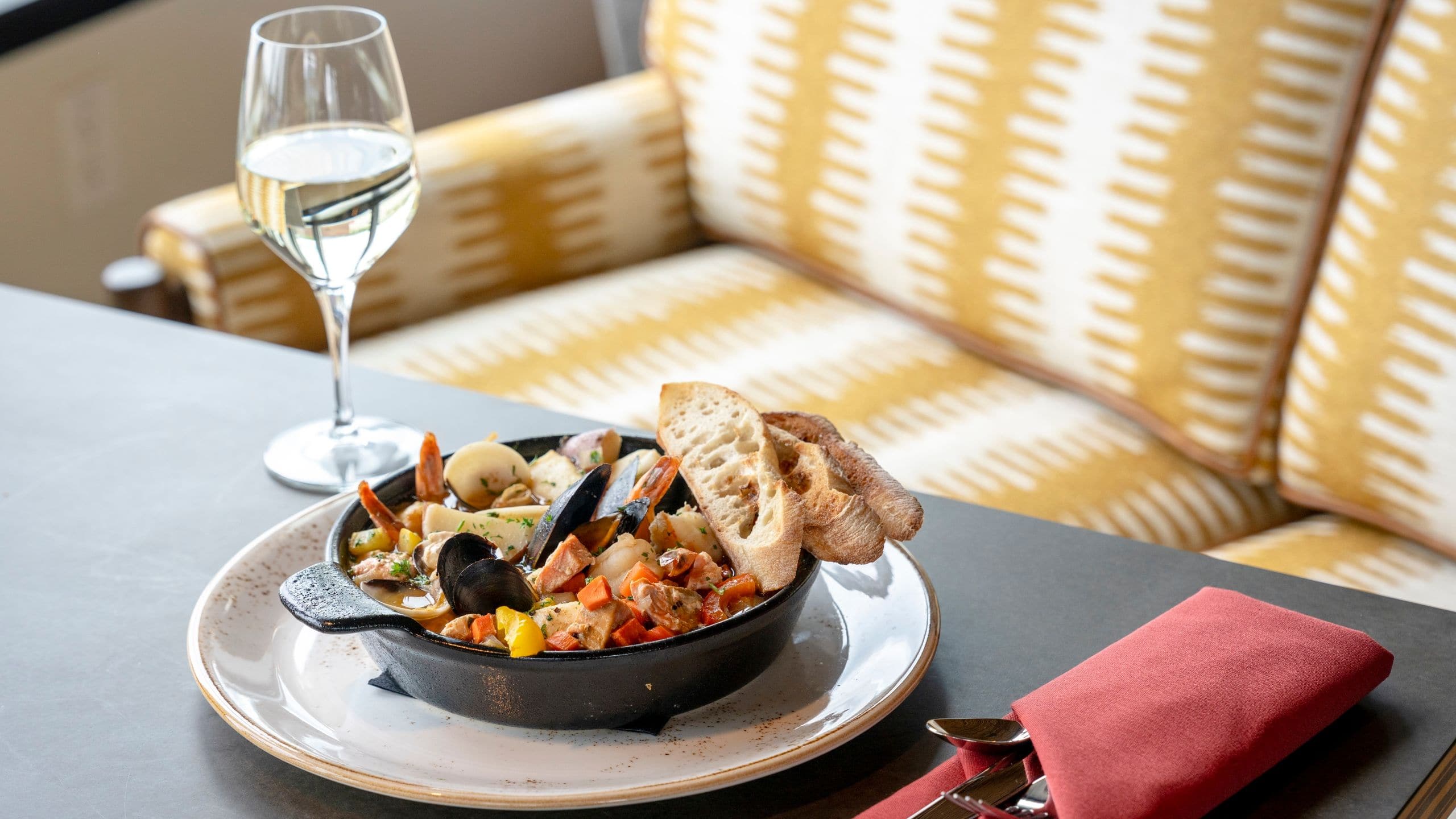 The Wildbirch Hotel Alaska Seafood Chowder With Wine