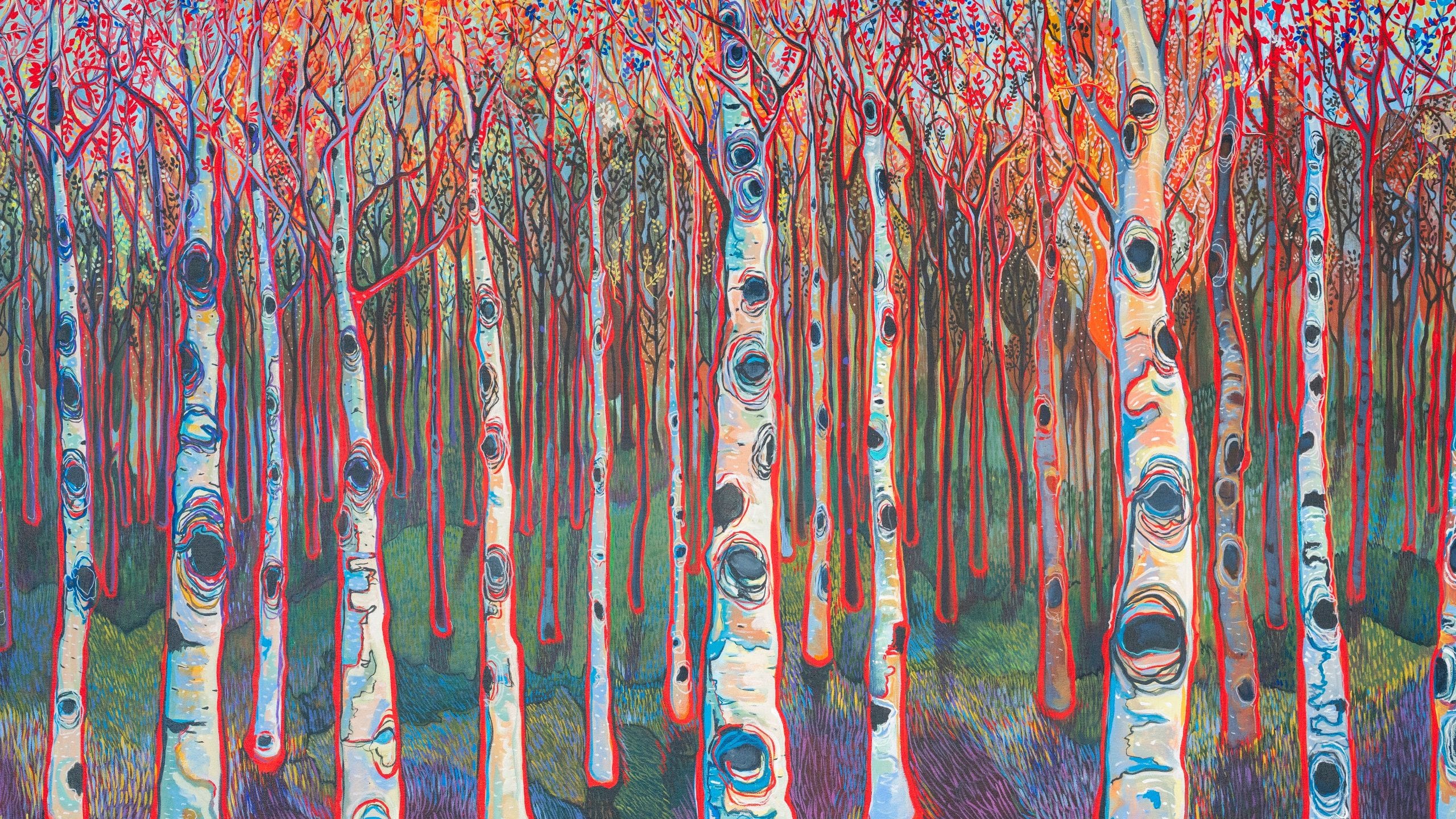 The Wildbirch Hotel Art Birch Forrest Closeup