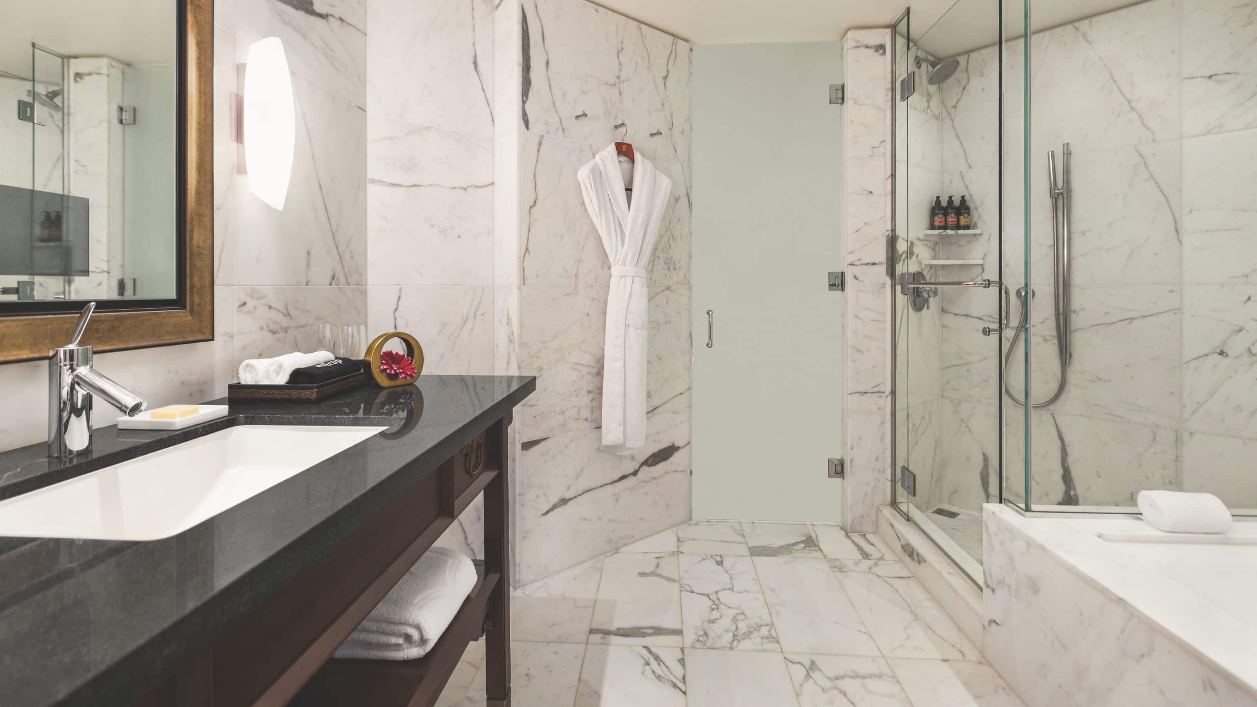 2 of 2 Hyatt Vancouver Downtown Alberni One Bedroom Suite Bathroom With Shower And Tub