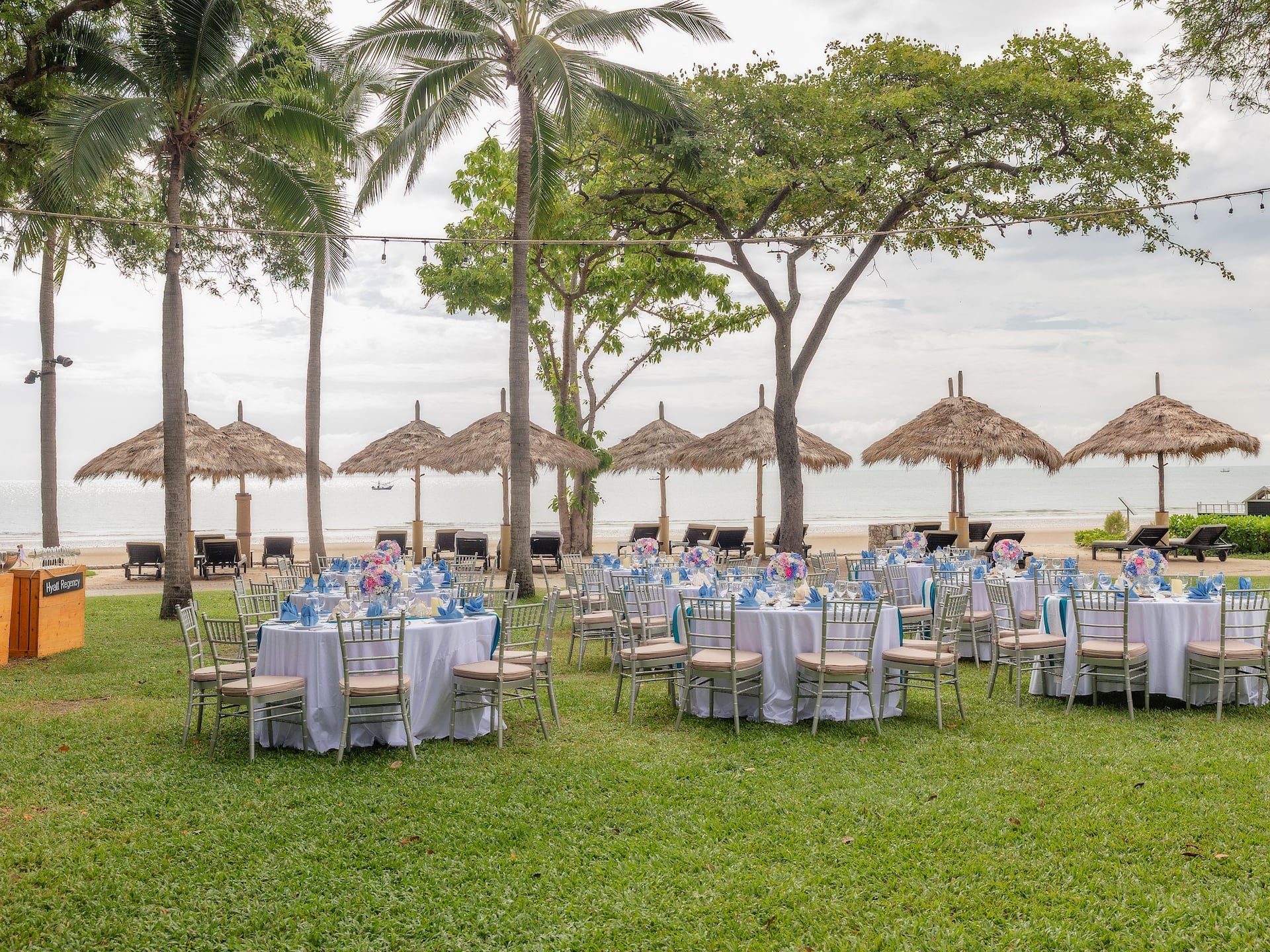 Hyatt Regency Hua Hin Pool Lawn Table Setup Landscape