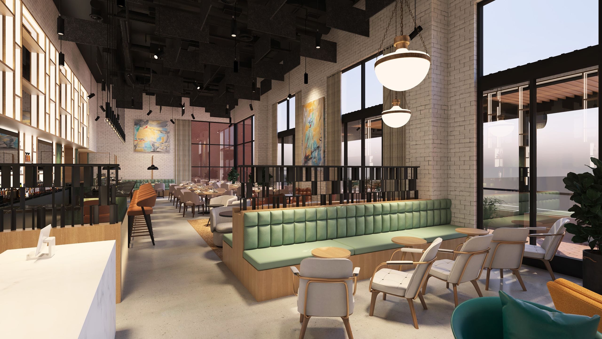 Caption by Hyatt Chattanooga Downtown Coffee Lounge Seating