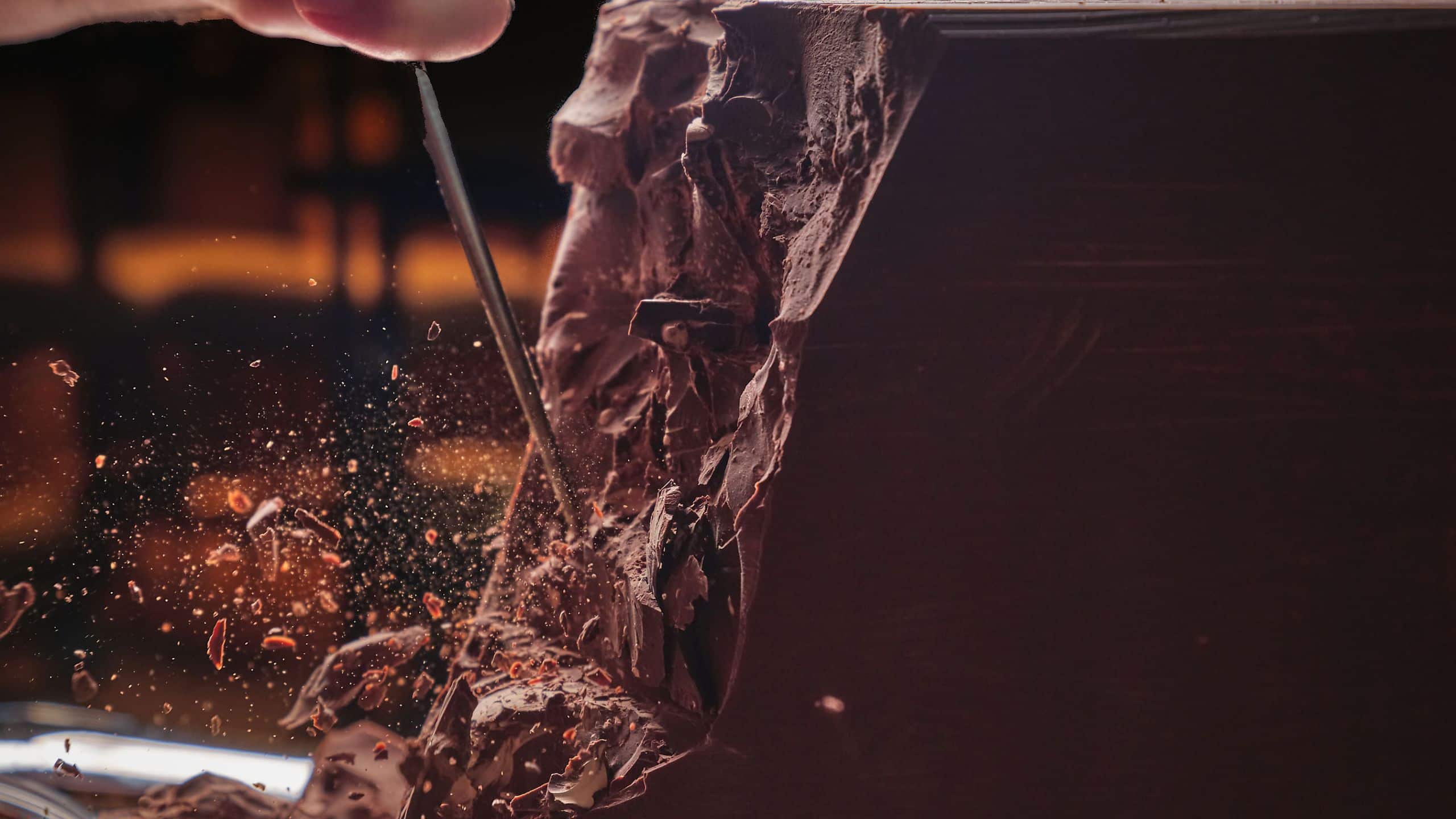 Park Hyatt Kuala Lumpur Chocolate Block Chisel Close Up Vertical