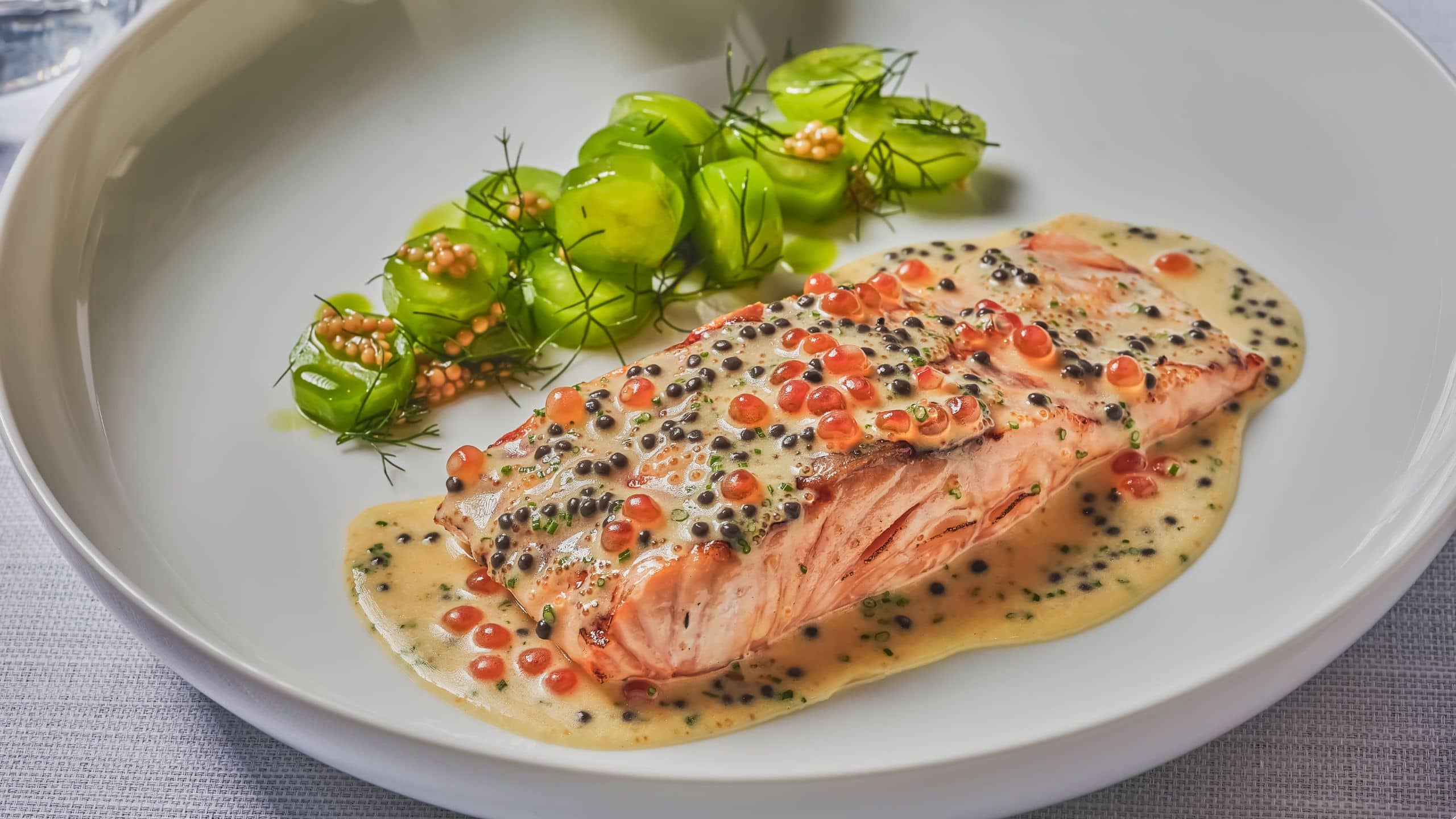 Park Hyatt Kuala Lumpur Atlantic Salmon Roasted On Cedar Wood Close Up