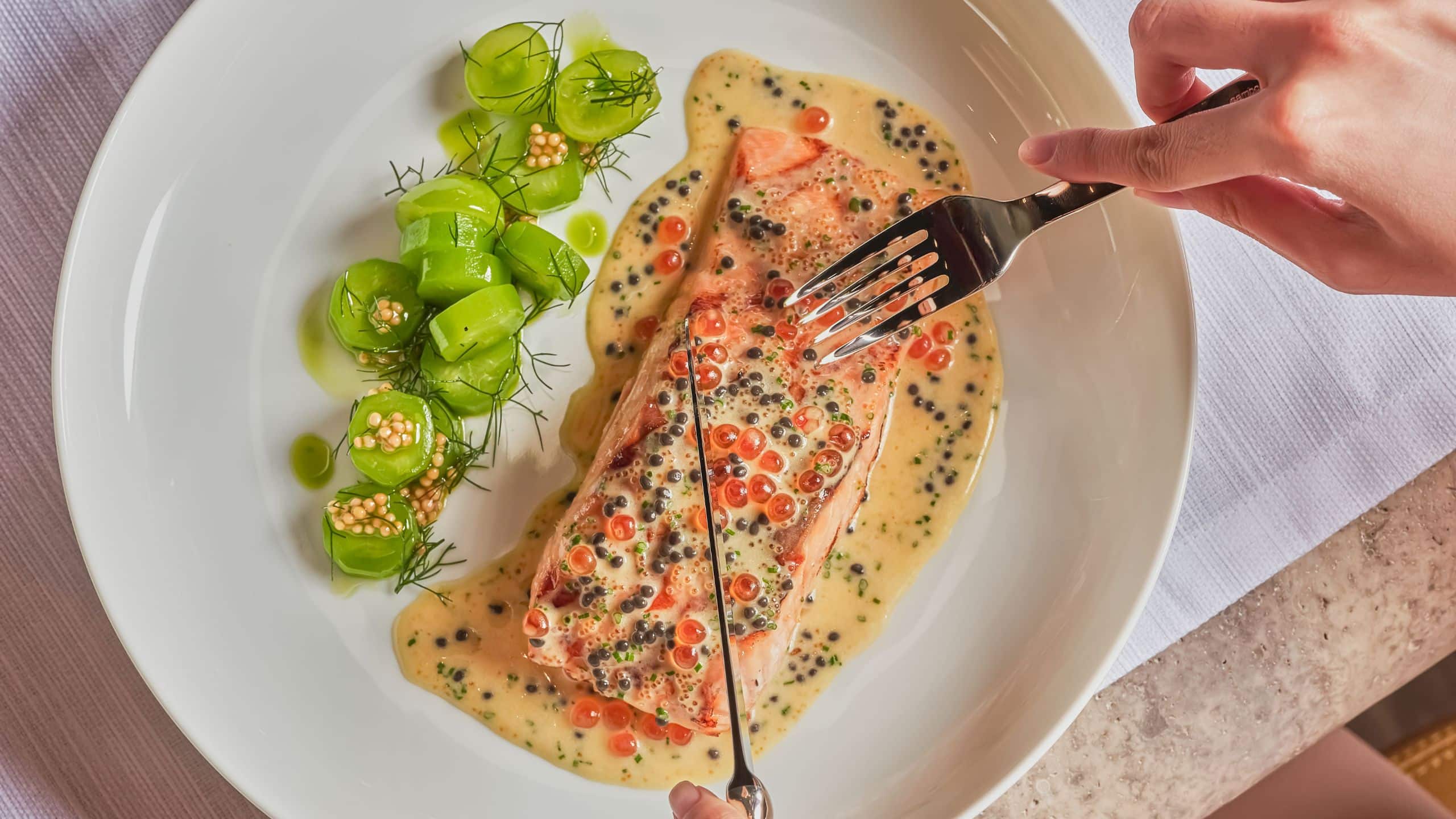 Park Hyatt Kuala Lumpur Atlantic Salmon Roasted On Cedar Wood Top Down