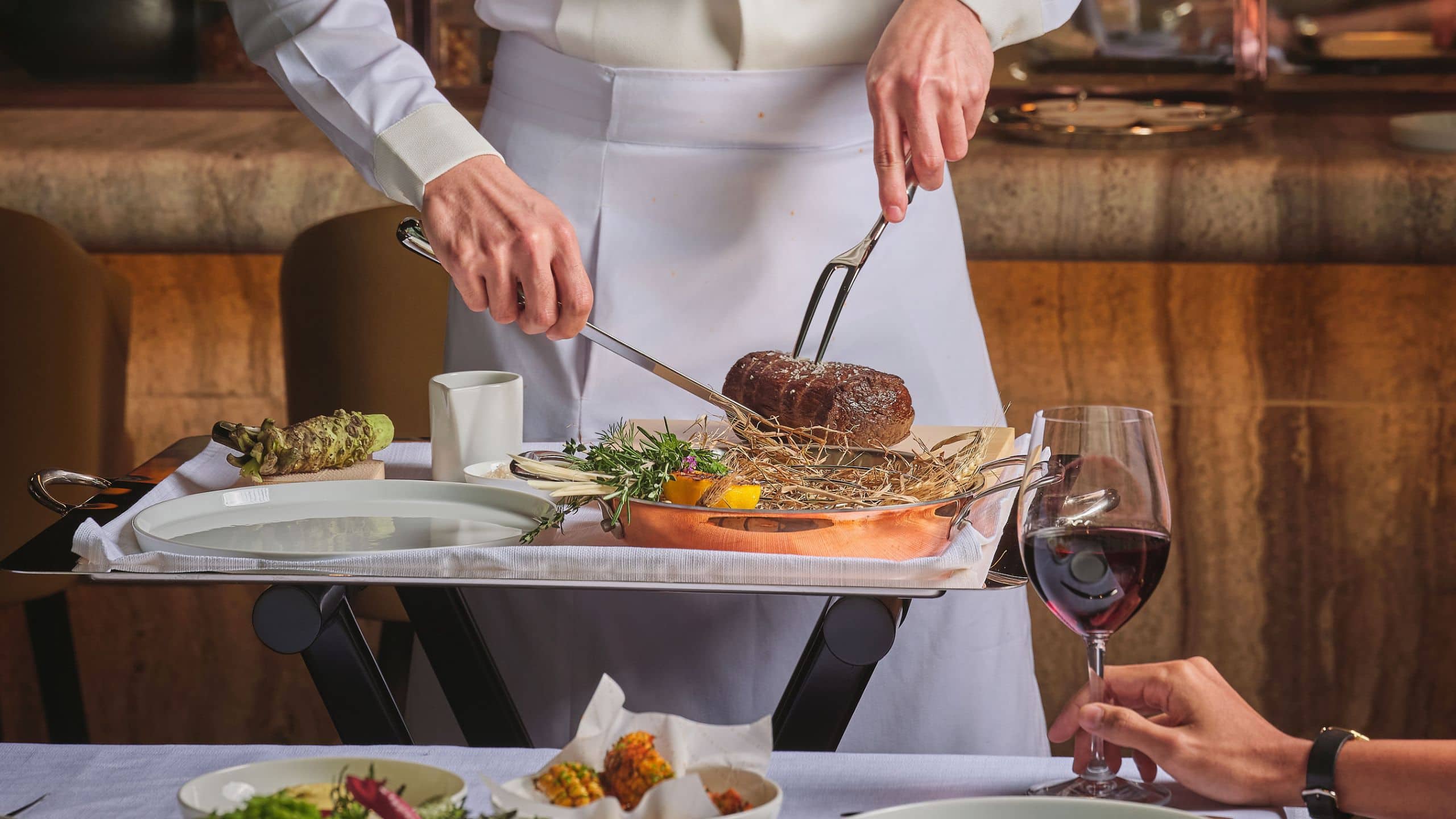 Park Hyatt Kuala Lumpur Chef Carving Chateaubriand Tableside
