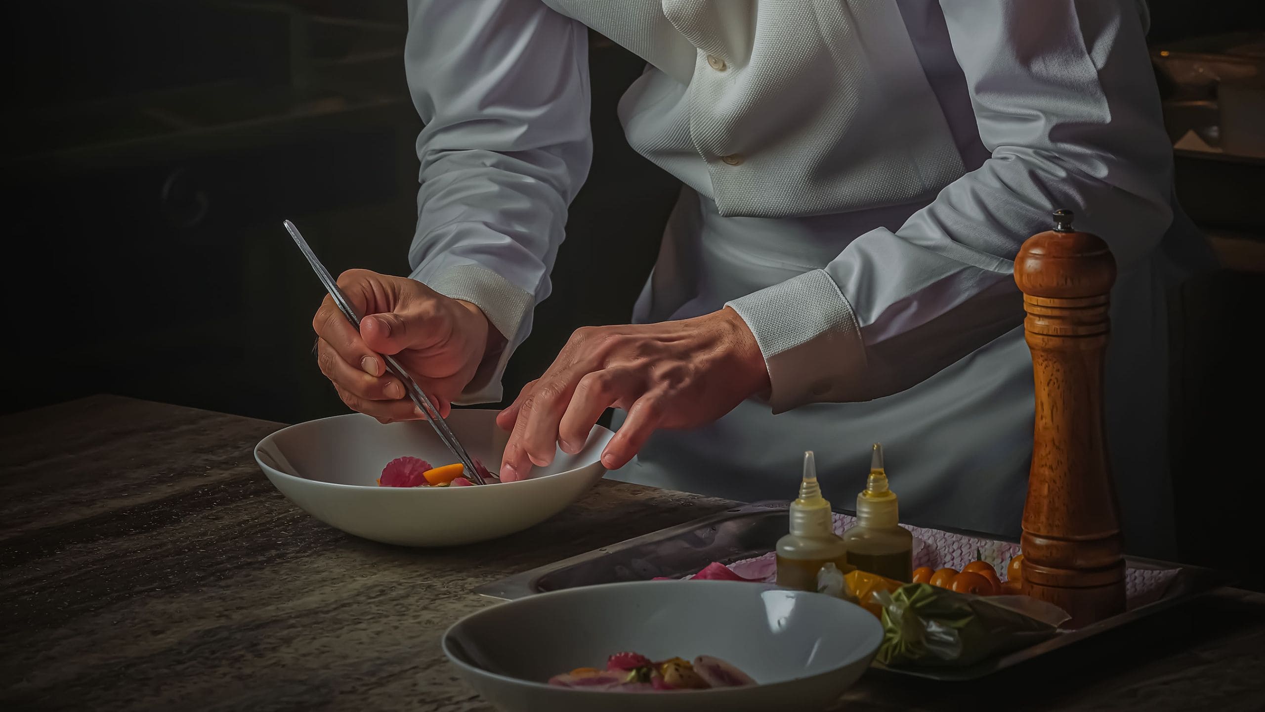 Park Hyatt Kuala Lumpur Chef Preparing Hamachi Crudo