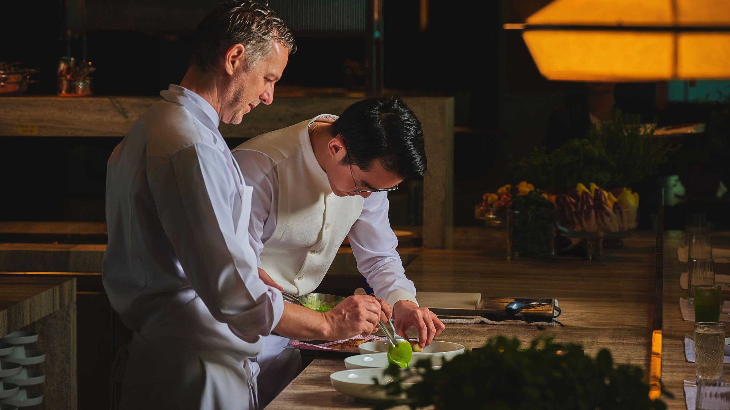 Park Hyatt Kuala Lumpur Chefs Sauce Pouring Side Profile