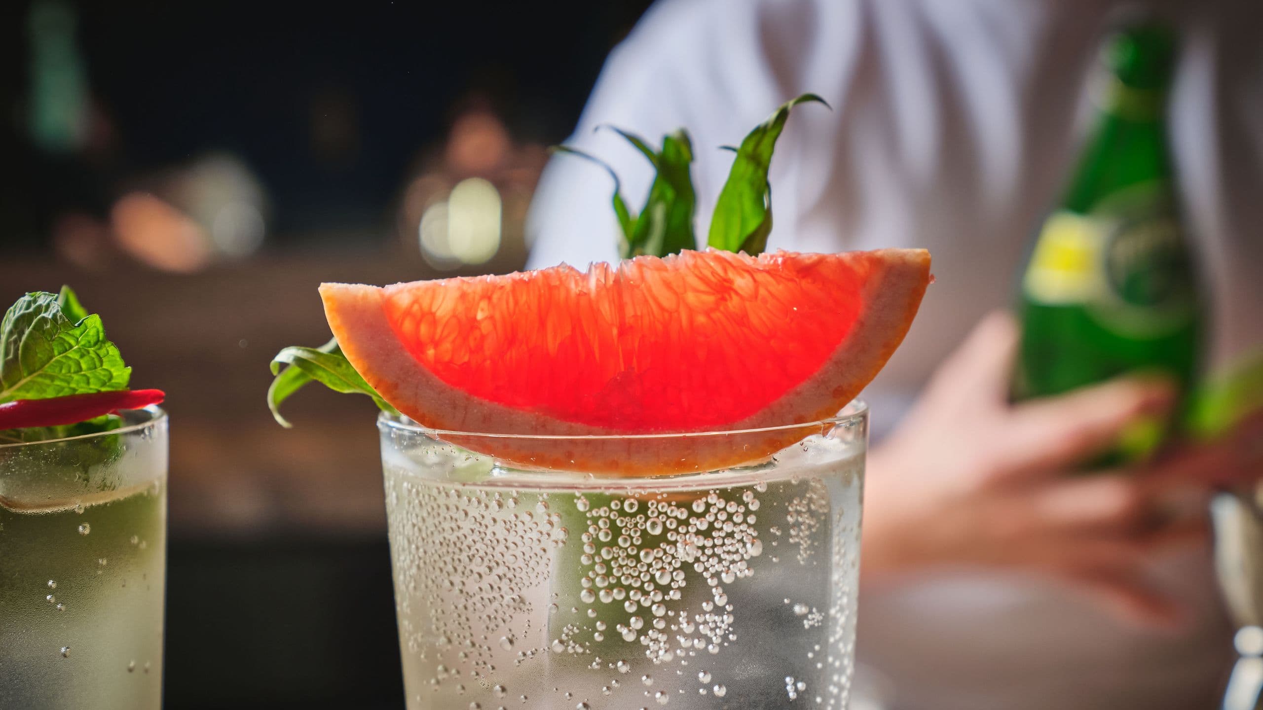 Park Hyatt Kuala Lumpur Zero Proof Cocktails With Grapefruit Close Up