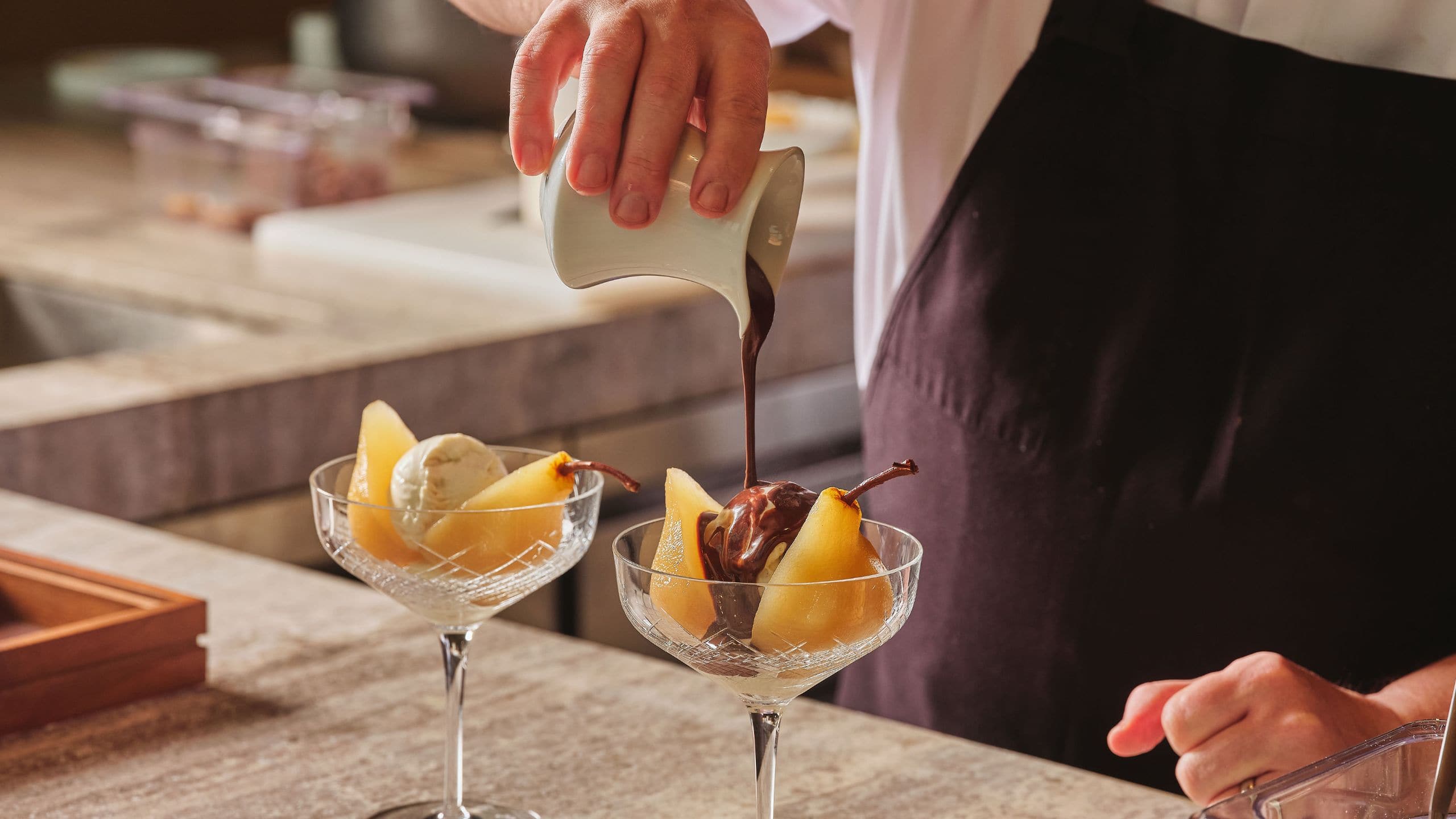 Park Hyatt Kuala Lumpur Pear Helene Sundae Chocolate Pour