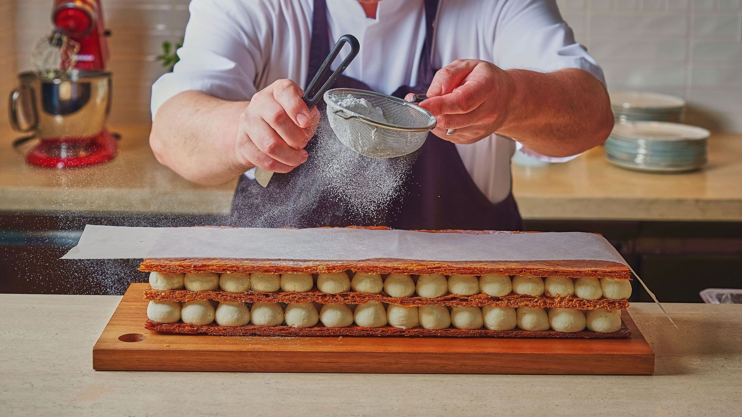 Park Hyatt Kuala Lumpur Chef Dusting Mille Feuille