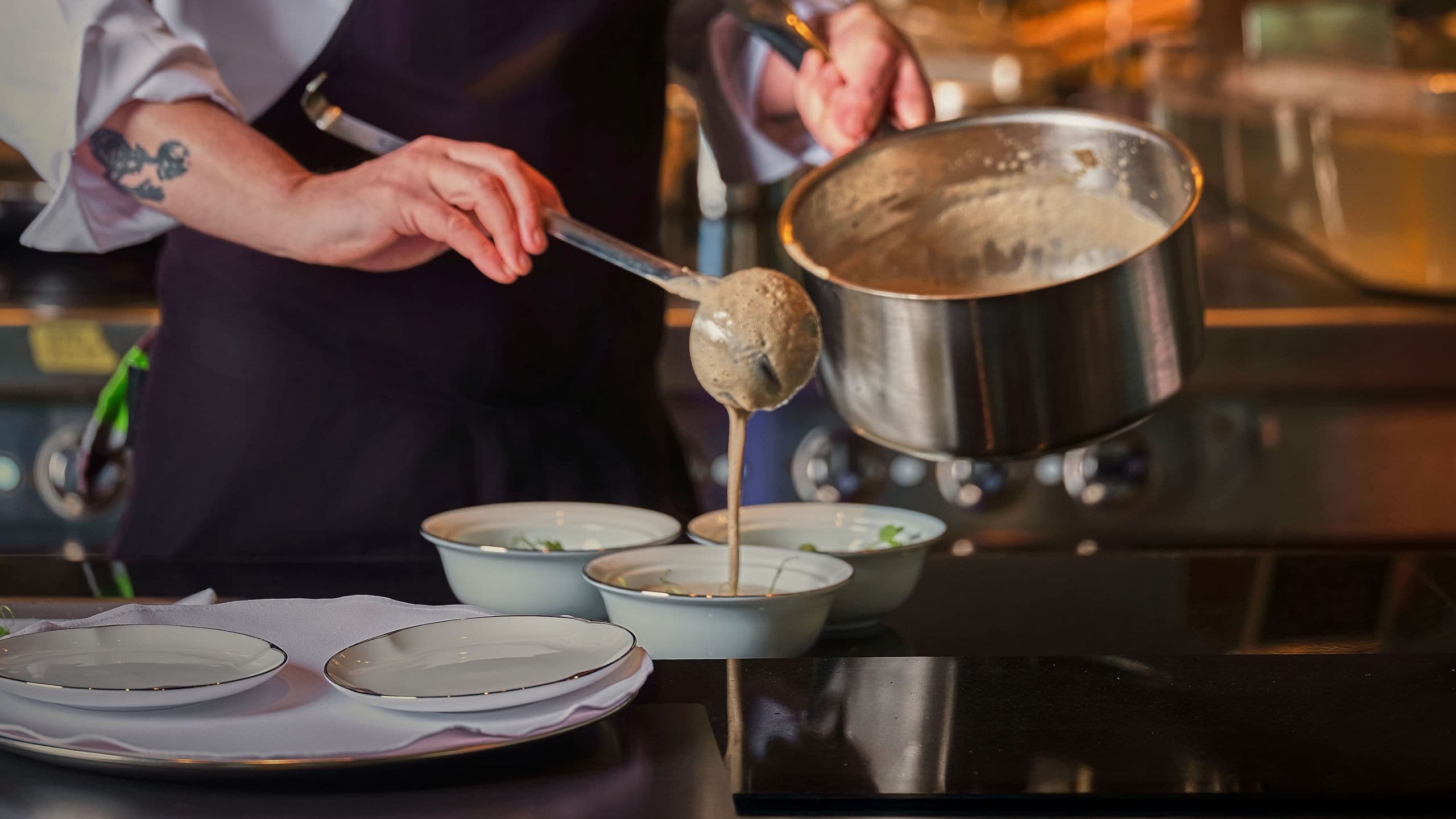 Park Hyatt Kuala Lumpur Chef Plating Mushroom Soup