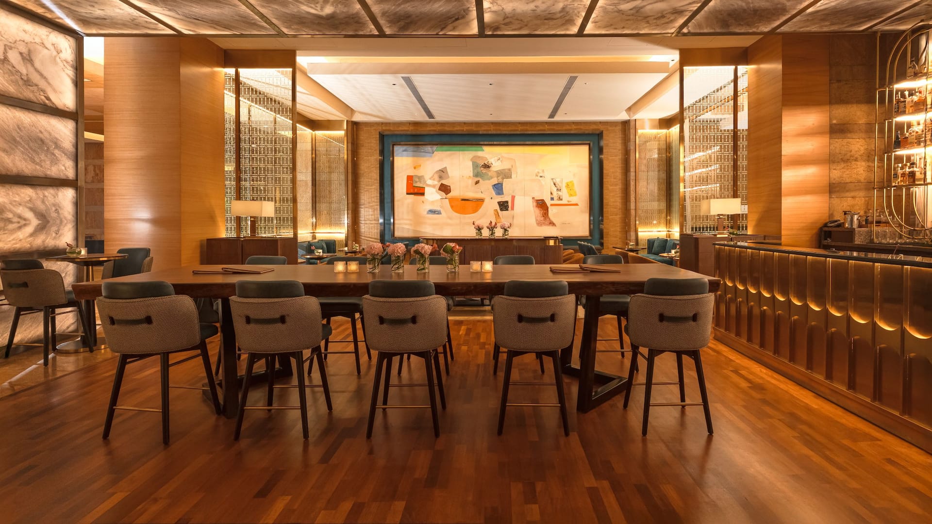 1 of 5 Grand Hyatt Mumbai Hotel & Residences Juniper Bar Log Table With Art