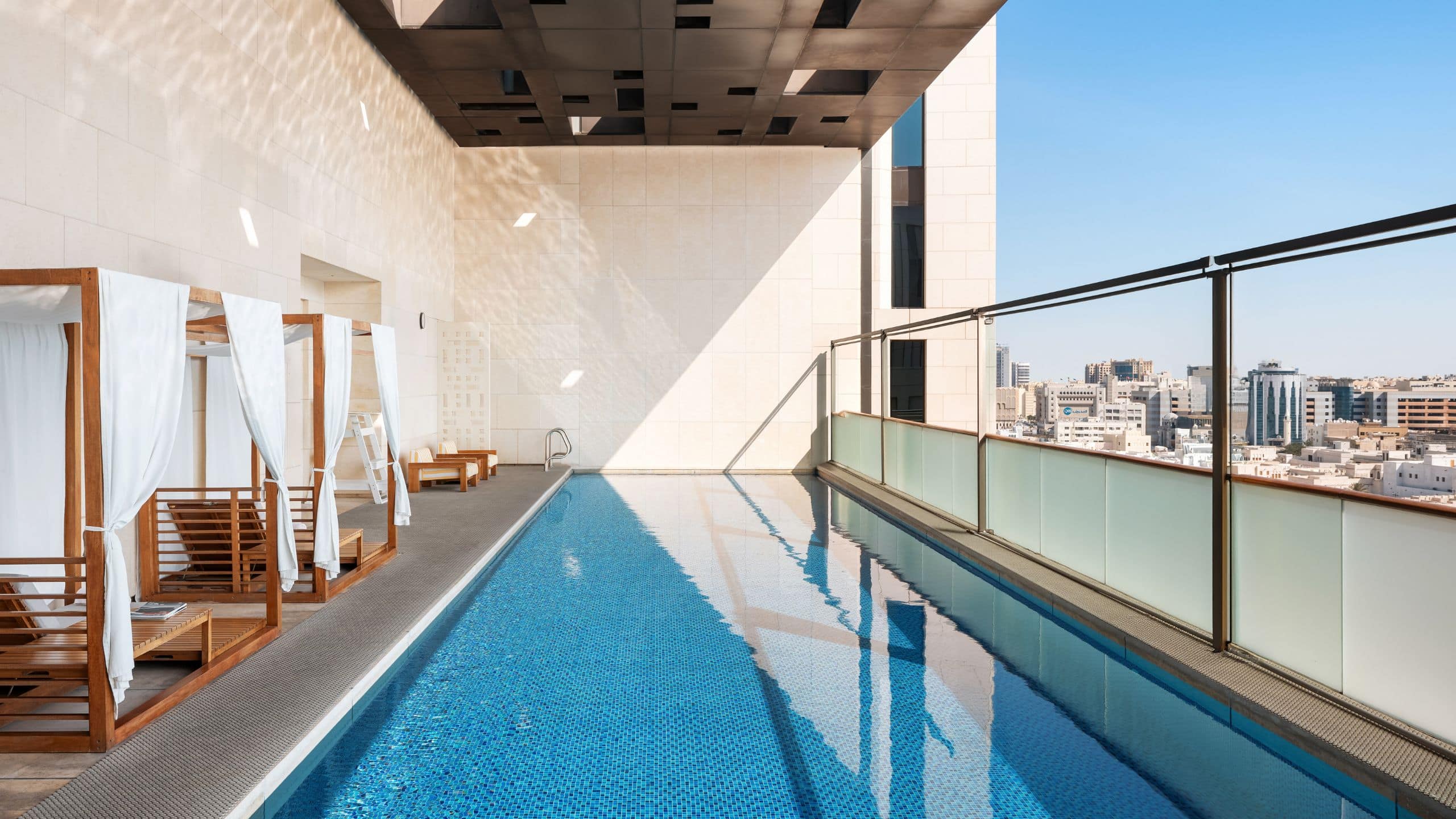 Park Hyatt Doha Pool Terrace White Cabanas View