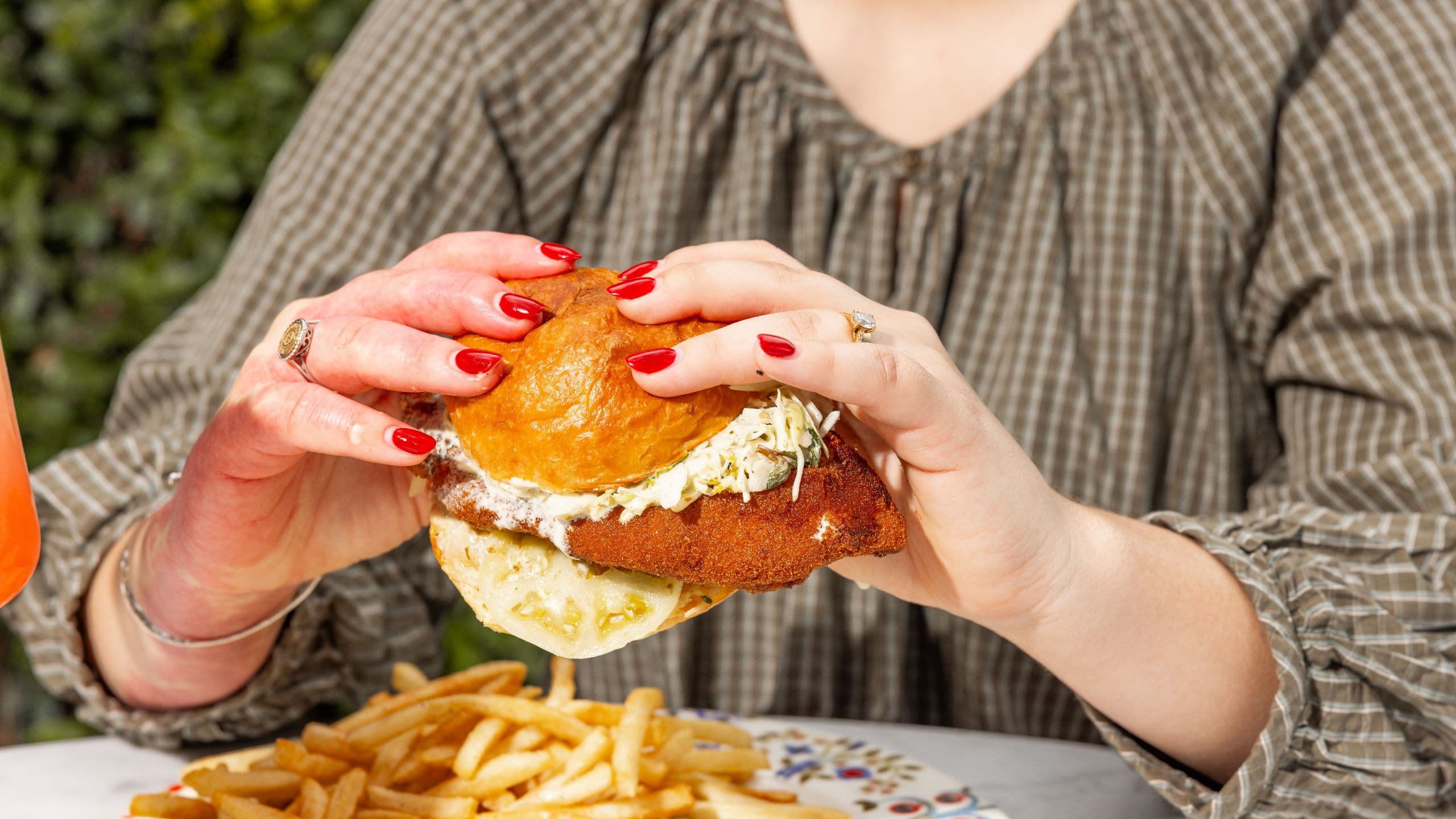 Hotel Saint Cecilia, Bunkhouse Hotels Fried Chicken Sandwich Held