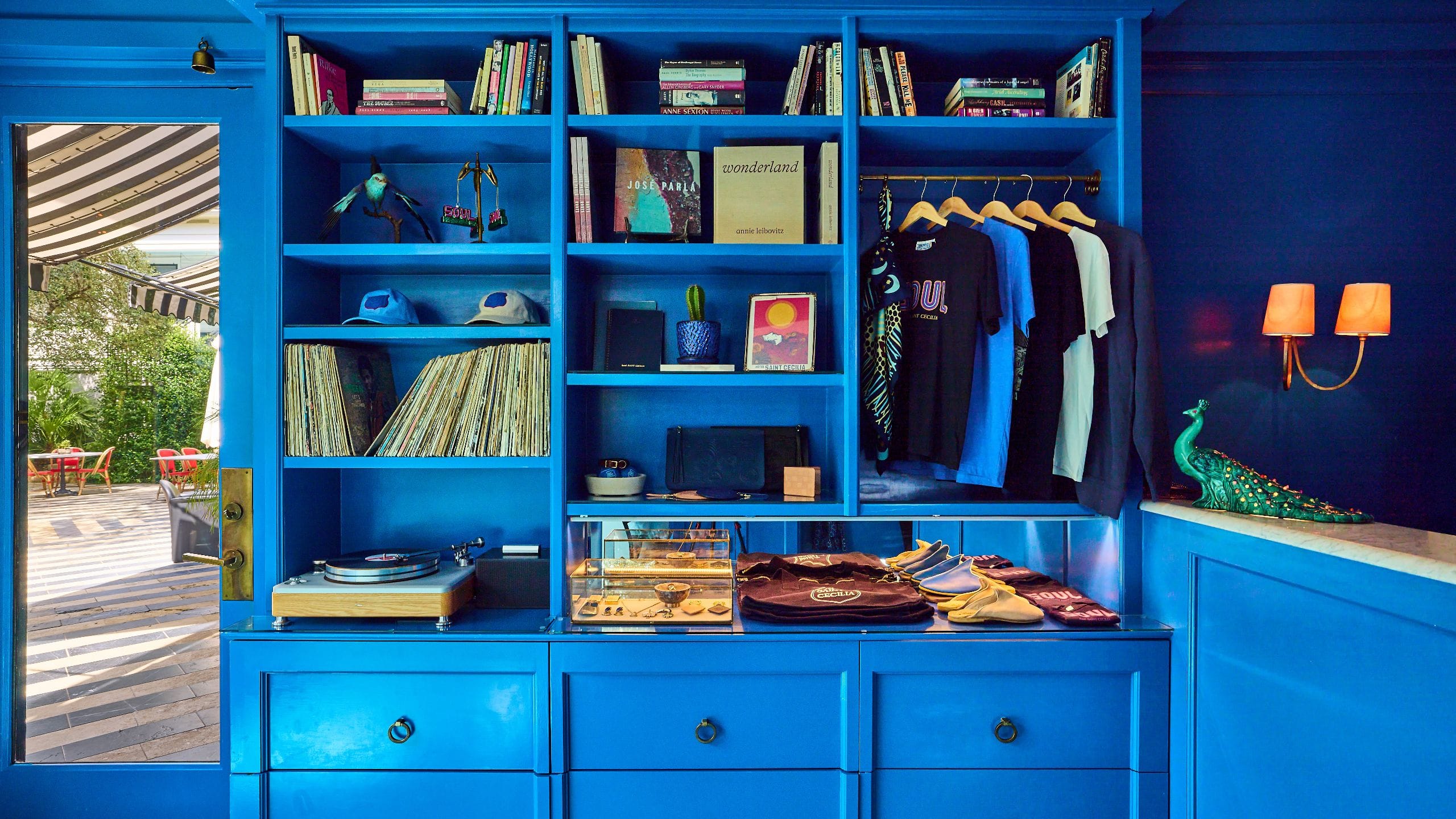 Hotel Saint Cecilia, Bunkhouse Hotels Lobby Retail Shelves