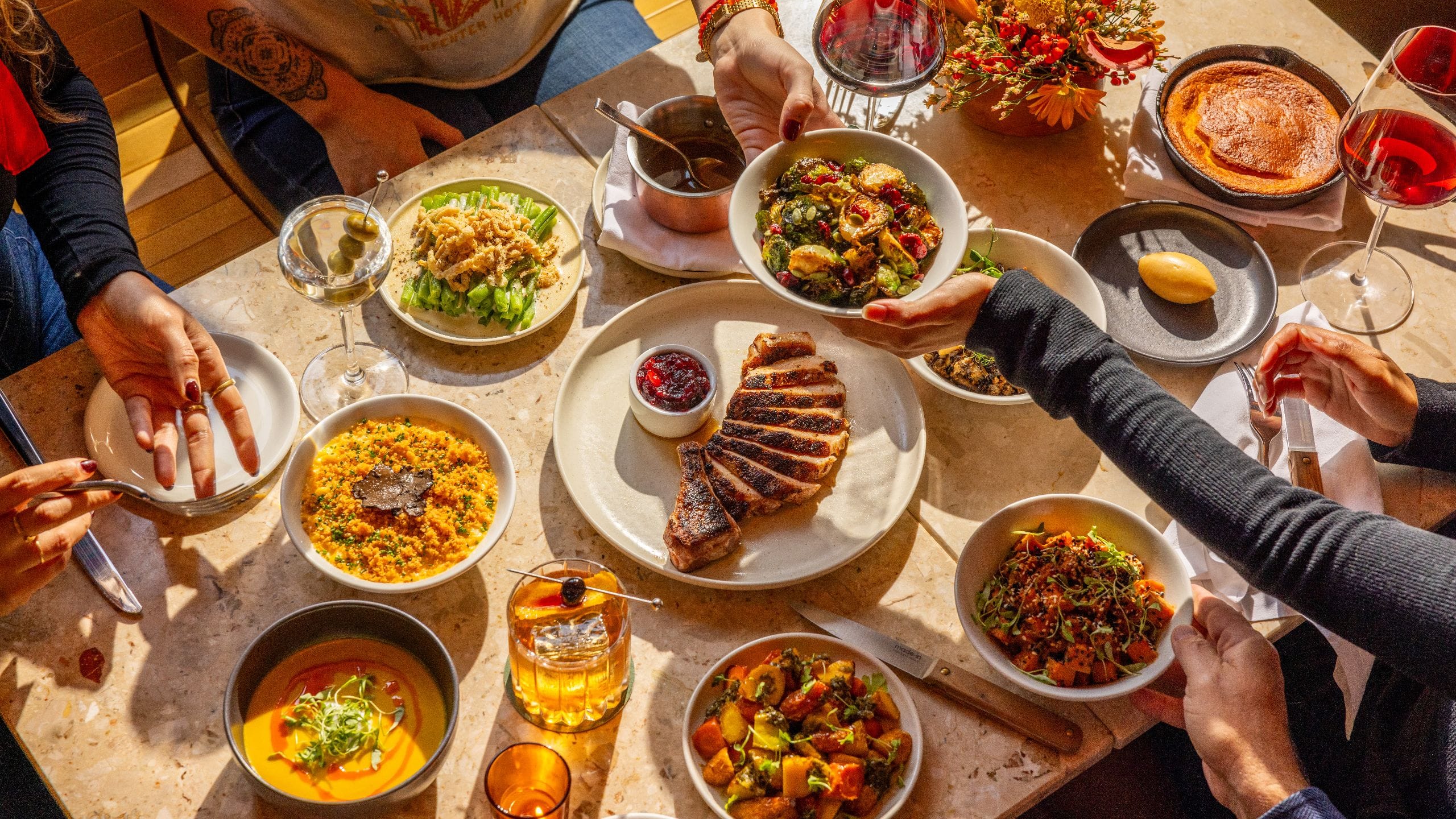 Carpenter Hotel, Bunkhouse Hotels Carpenters Hall Catering Spread