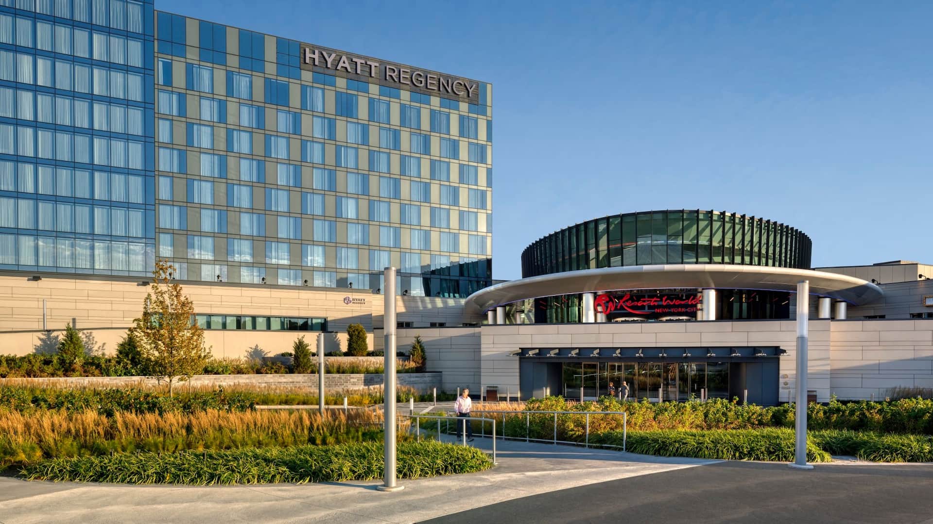 Hyatt Regency JFK Airport at Resorts World New York Exterior Entrance Casino Lower View